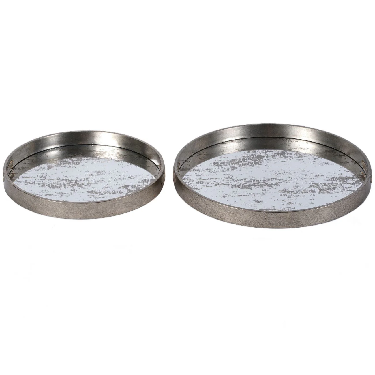 Silver Set of Two Whinfell Mirrored Trays - Image 3