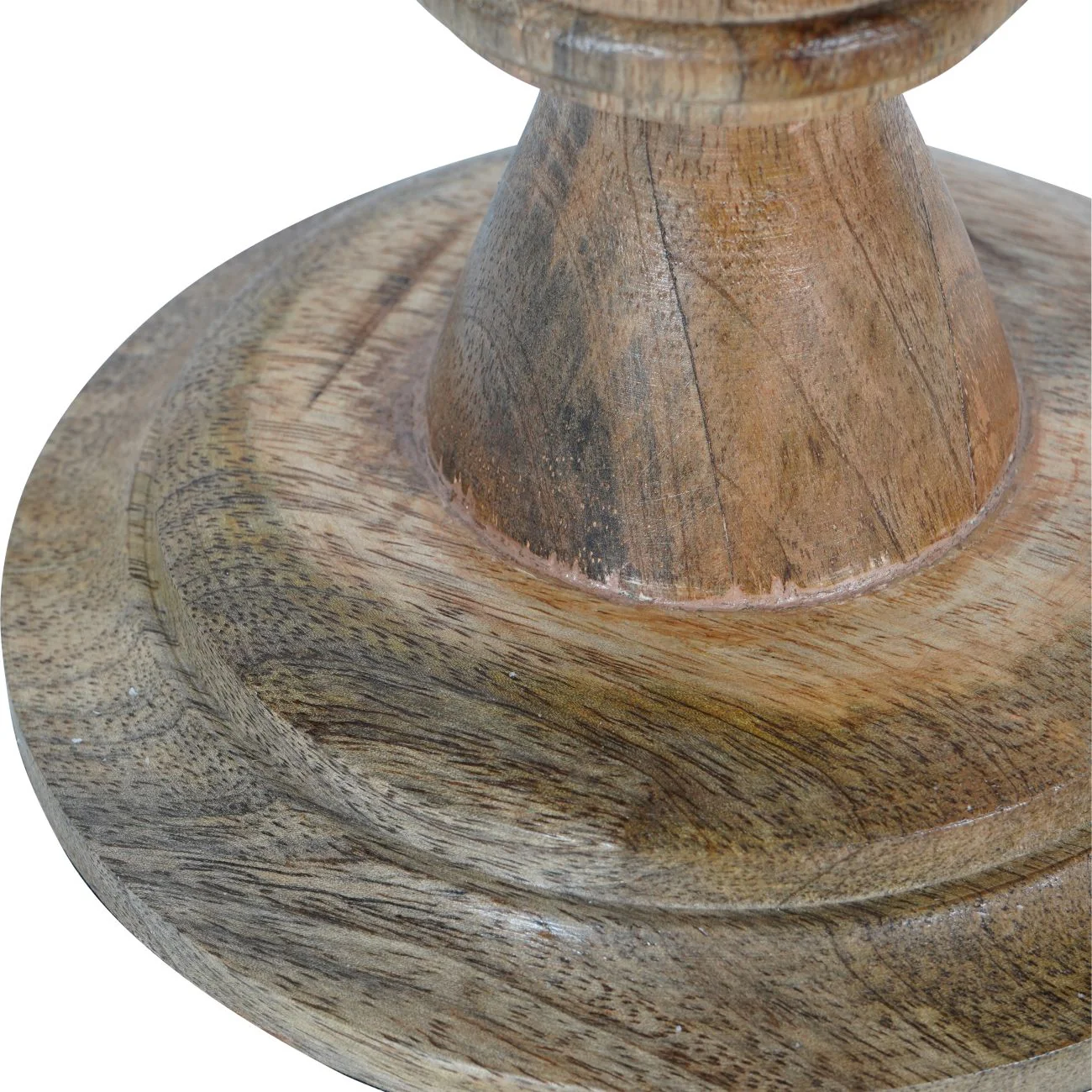 Small Wooden Pedestal Hurricane with Frosted Glass - Image 5