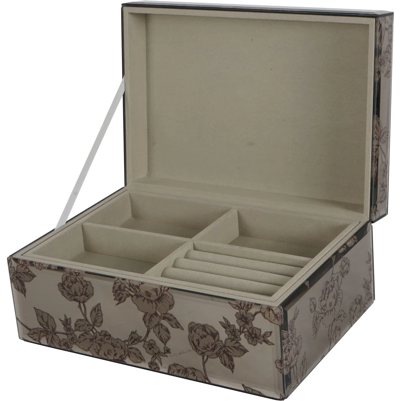 Truffle Pollington Roses Mirrored Printed Jewellery Box  - Various Sizes - Image 2