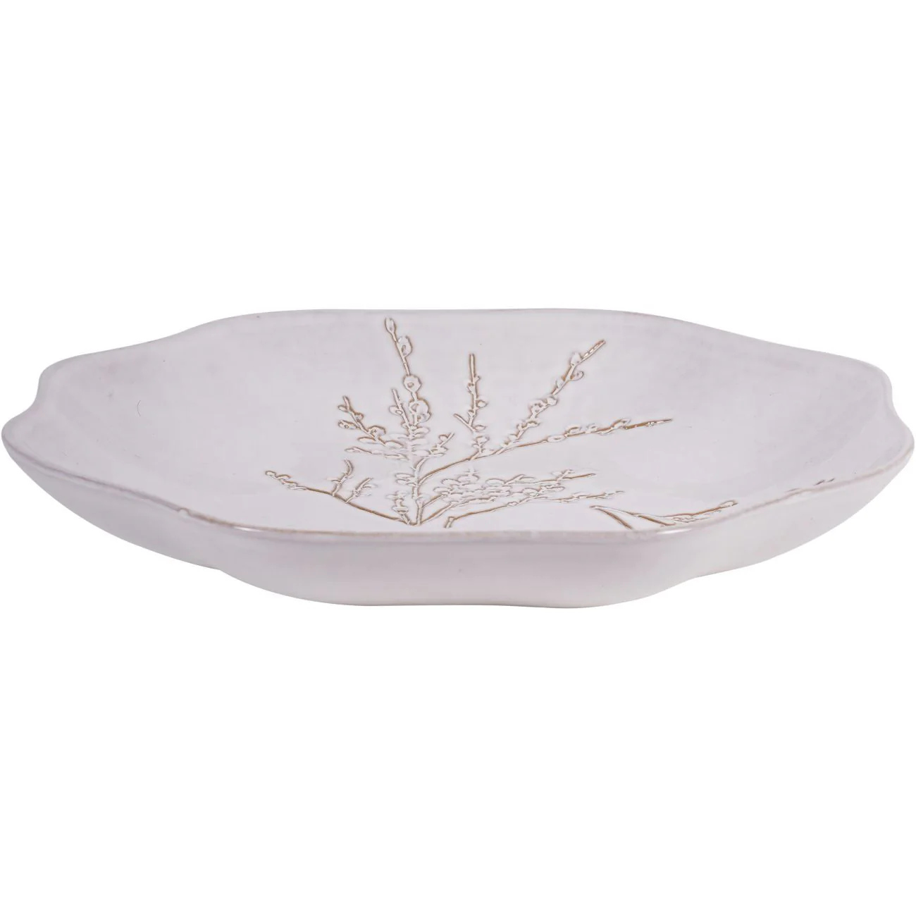 White Pussywillow Stoneware Bowl - Image 2