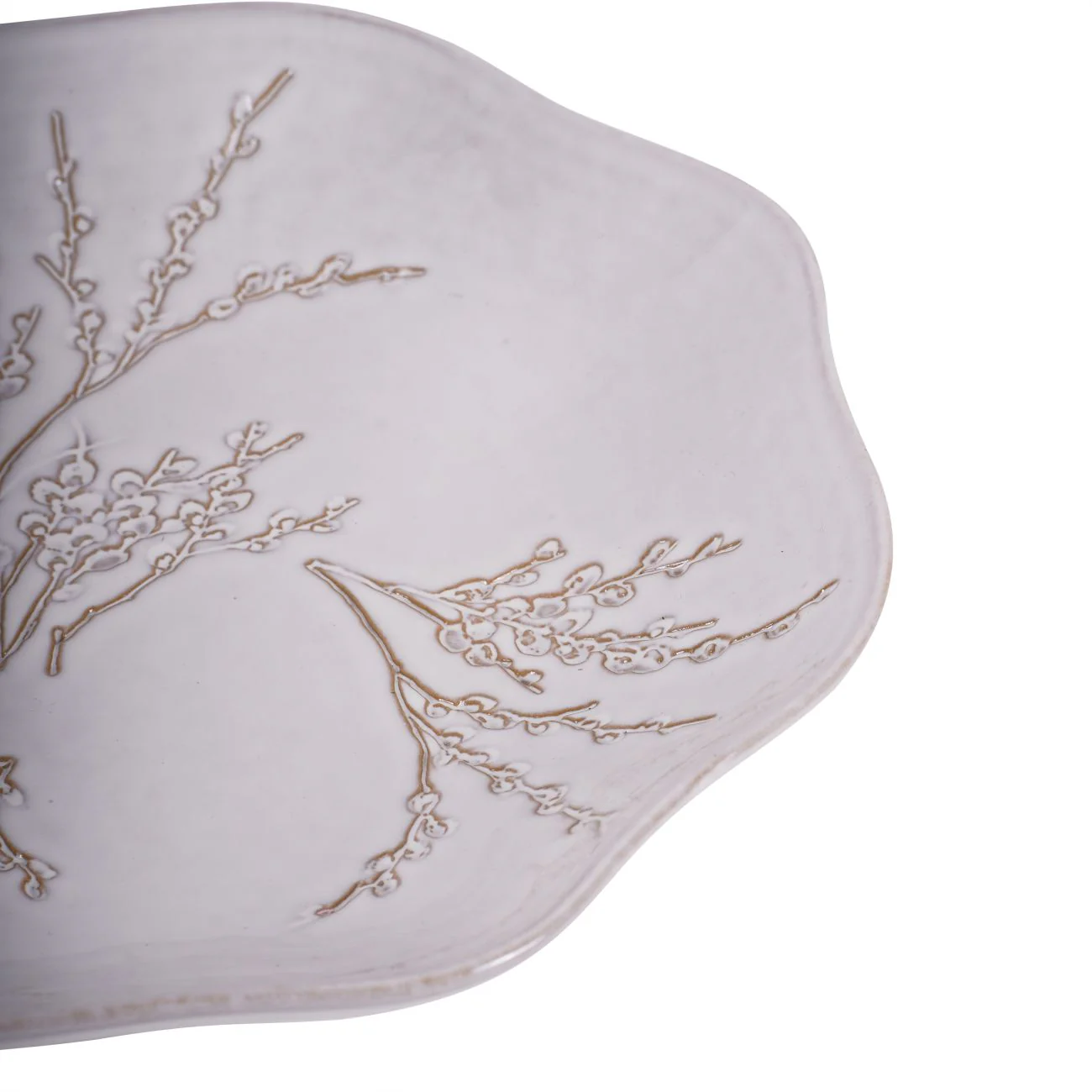 White Pussywillow Stoneware Bowl - Image 3