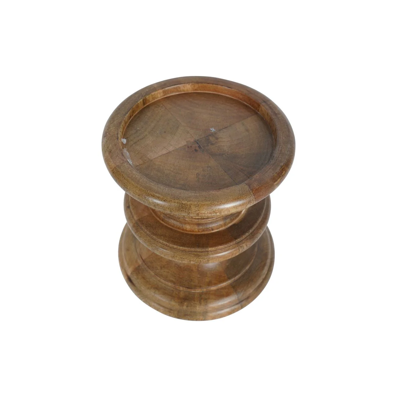 Wooden Plinth Hurricane with Frosted Glass - Image 3