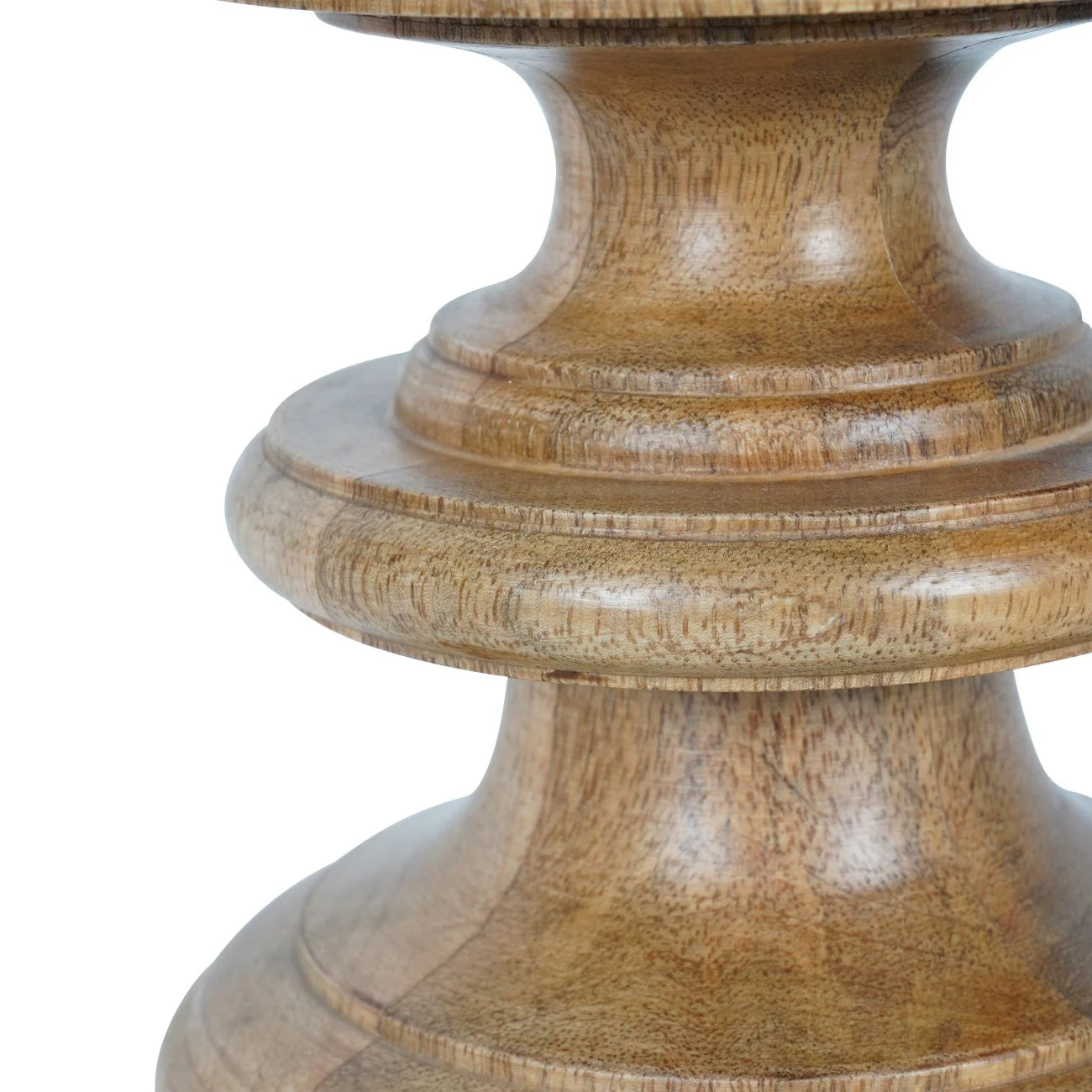 Wooden Plinth Hurricane with Frosted Glass - Image 4