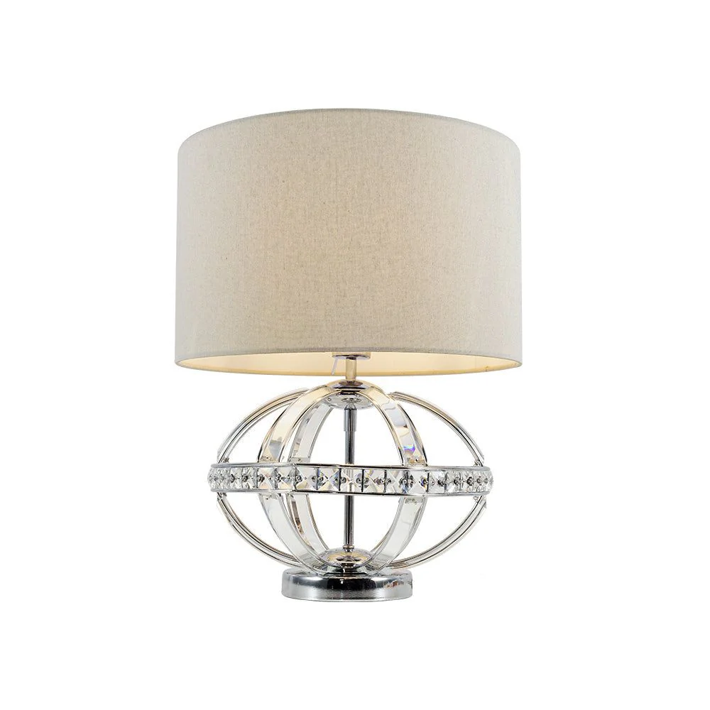 Laura Polished Chrome Crystal Table Lamp - Image 2