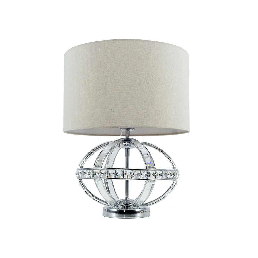 Laura Polished Chrome Crystal Table Lamp - Image 3