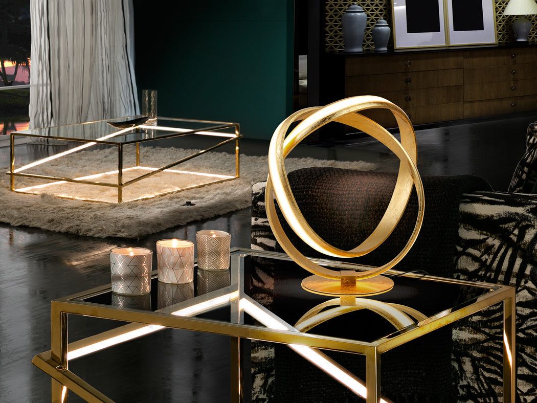 Lazas Table Lamp, Gold Leaves Ø30 - Image 3