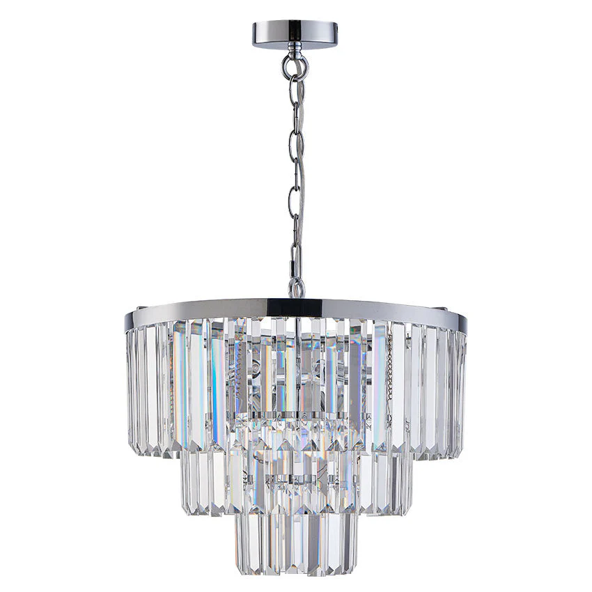 Lazio 7Lt Crystal Light Matt Brass/Polished Chrome - Image 2