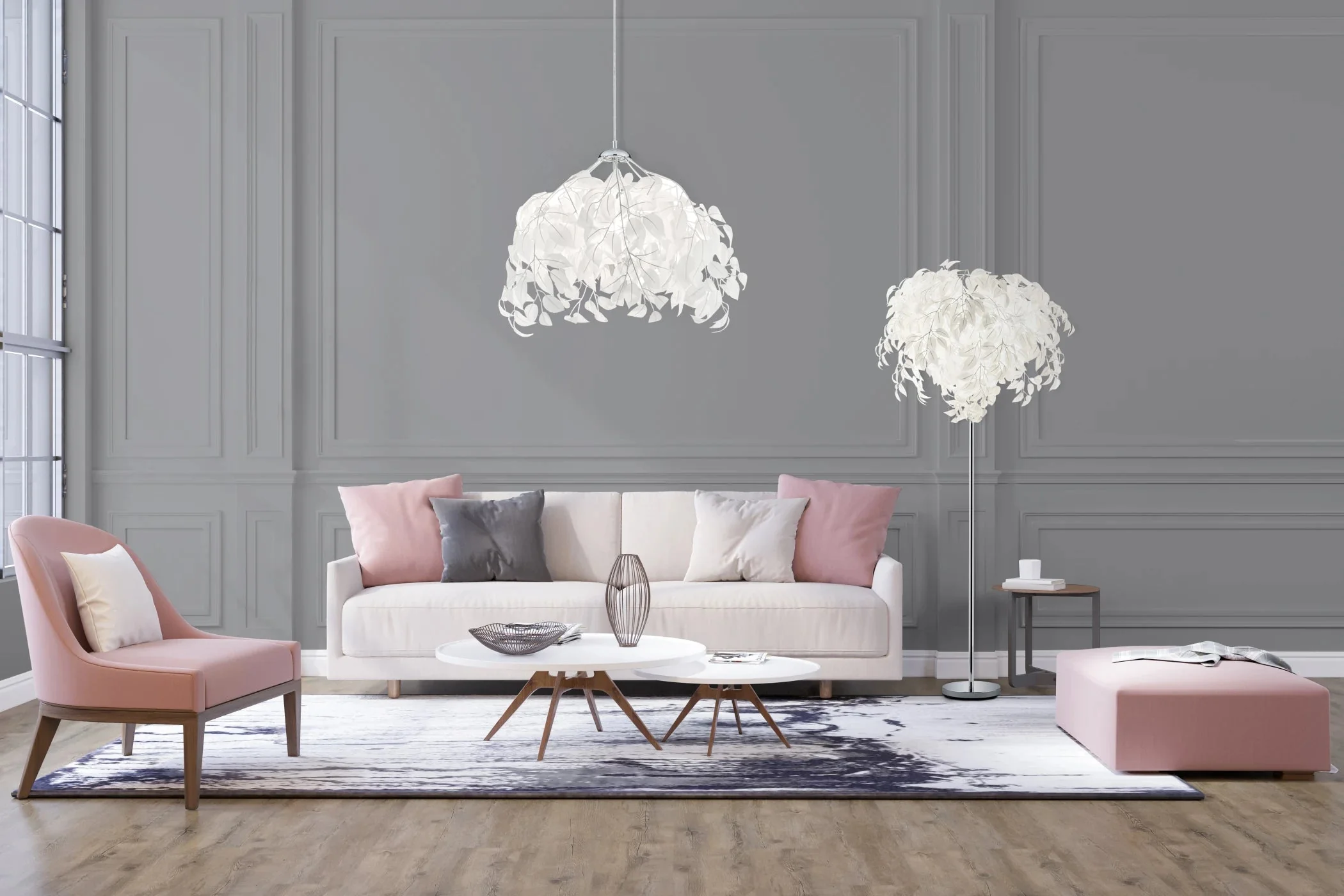 Leavy Modern Floor Lamp - Various Colours - Image 4