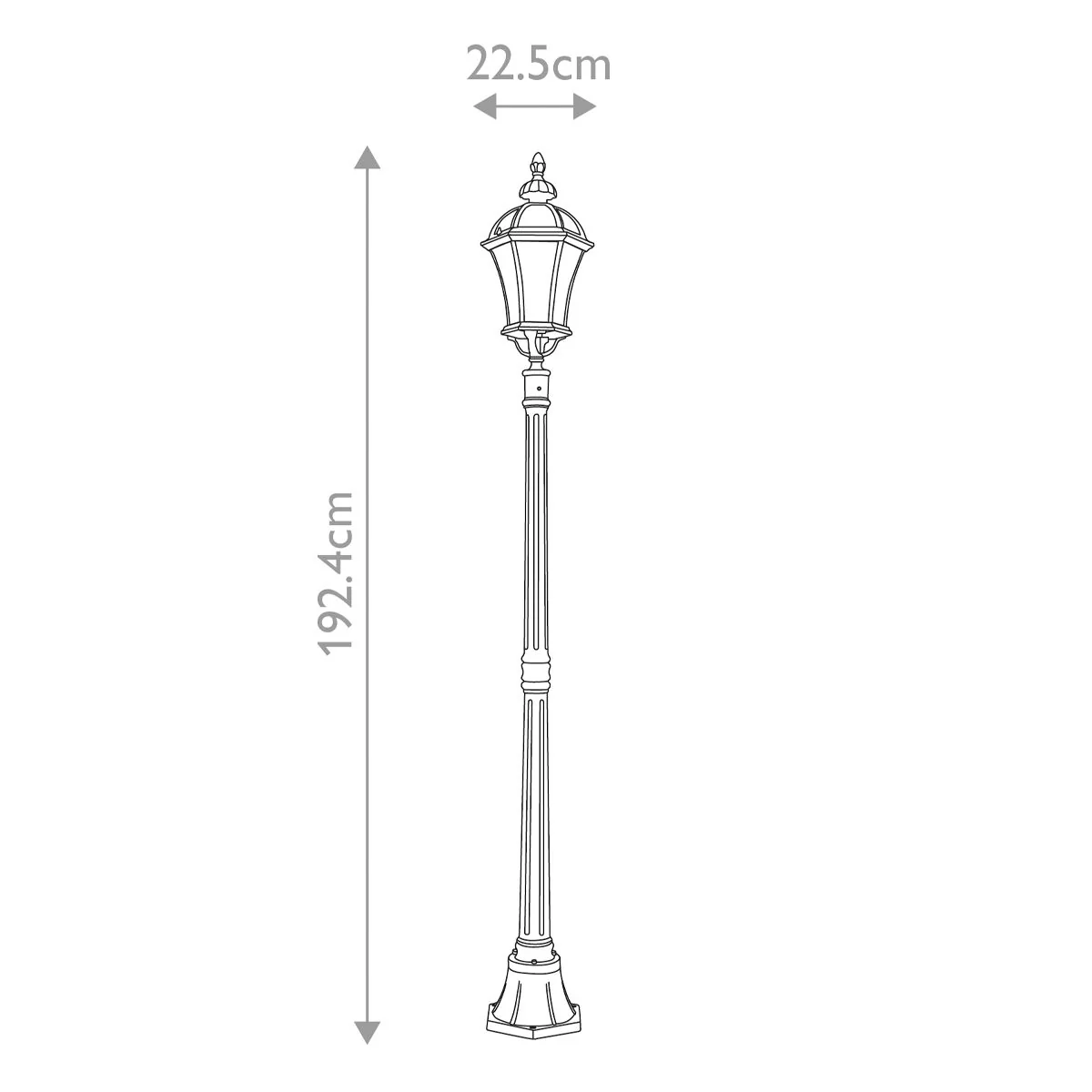 Ledbury 1 Light Lamp Post - Black IP44  E27 - Image 5