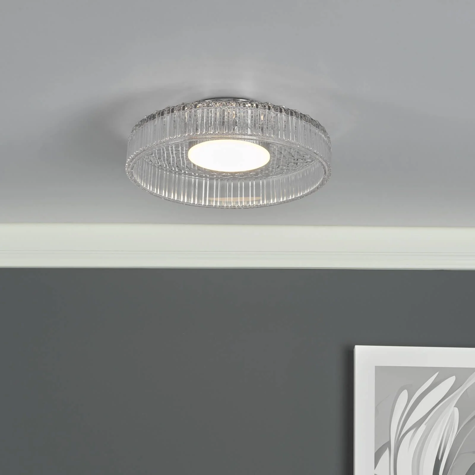 Leena Wall/Ceiling LED Light - Smoked/Clear Glass - Image 5