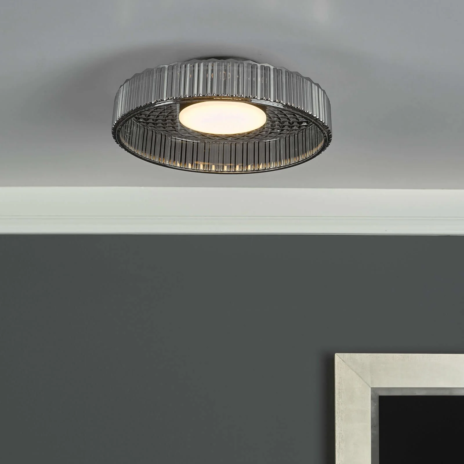 Leena Wall/Ceiling LED Light - Smoked/Clear Glass - Image 2