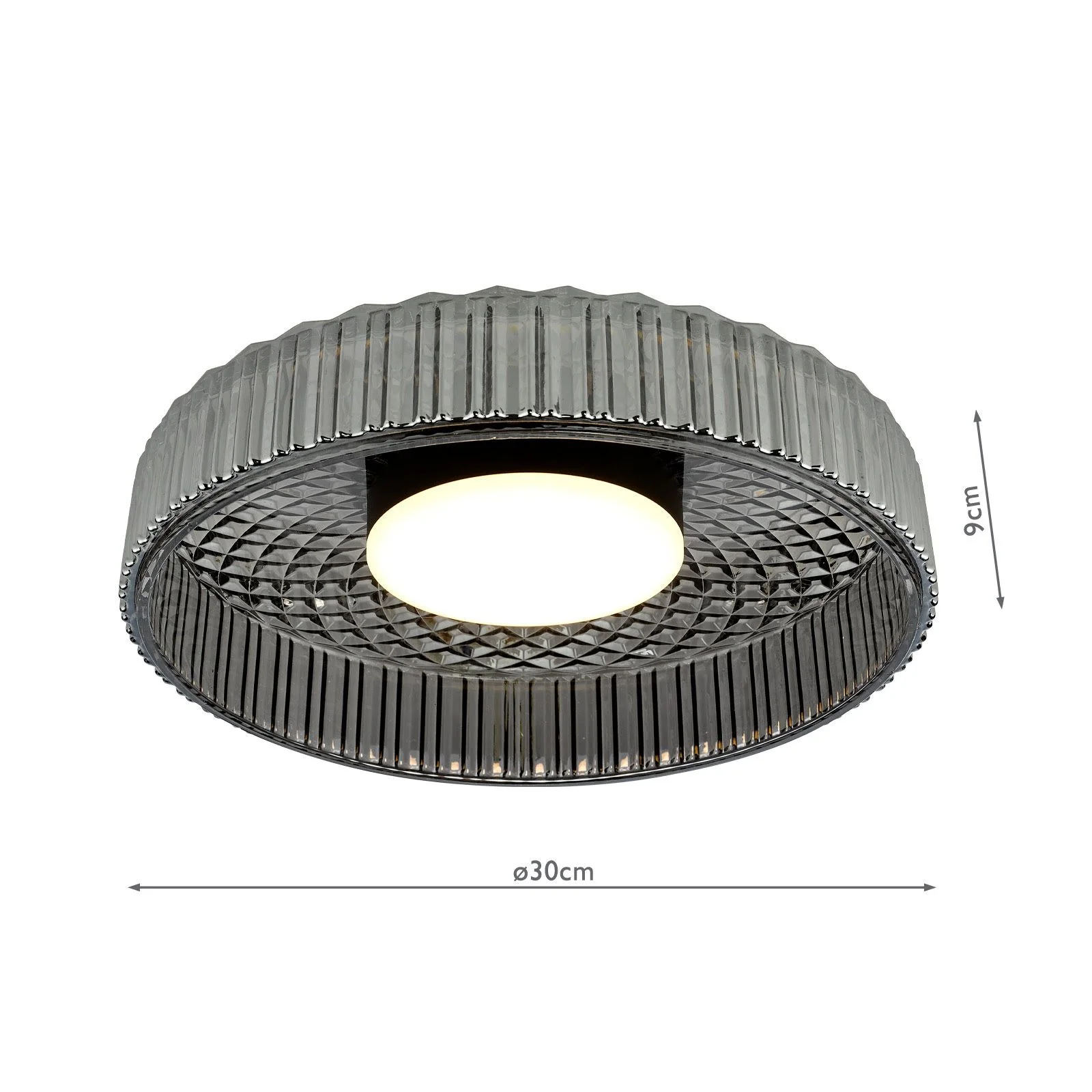 Leena Wall/Ceiling LED Light - Smoked/Clear Glass - Image 3