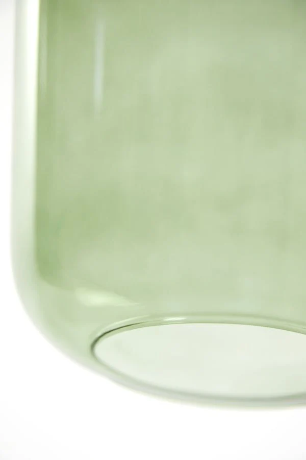 Lekar Floor Lamp 32cm - Light Grey & Green Glass/Black & Smoked Glass Finish - Image 3