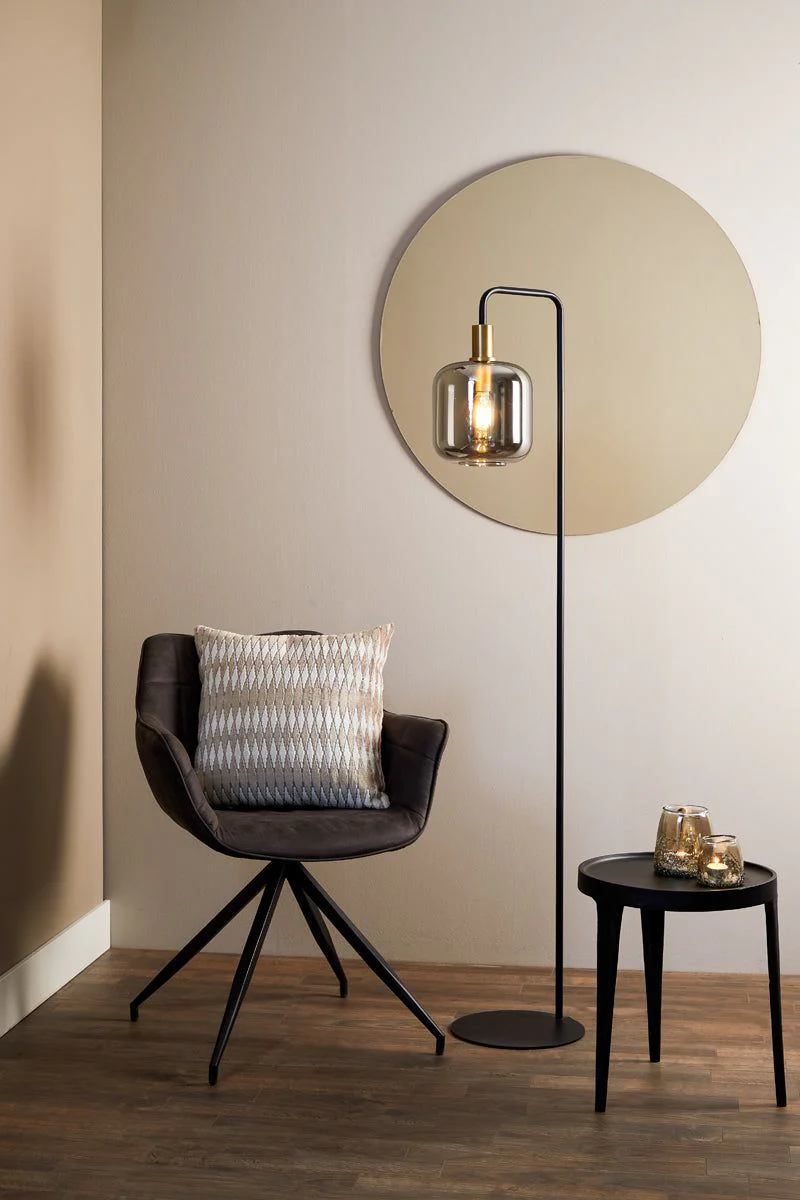 Lekar Floor Lamp 35.5cm - Antique Bronze & Smoked Glass Finish - Image 3