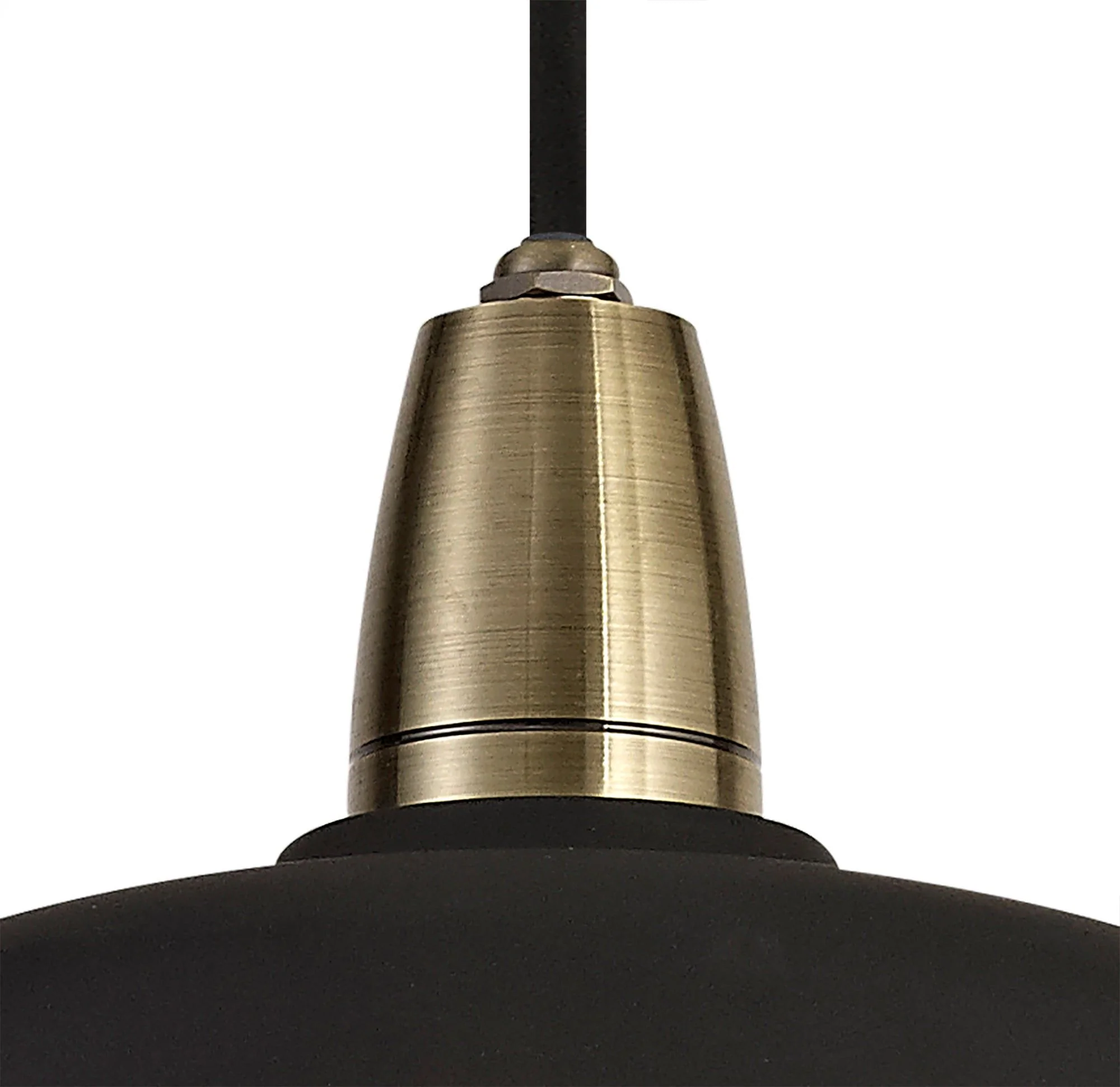 Lekshi Pendant E27, IP65- Matt Black/Antique Brass - Image 6