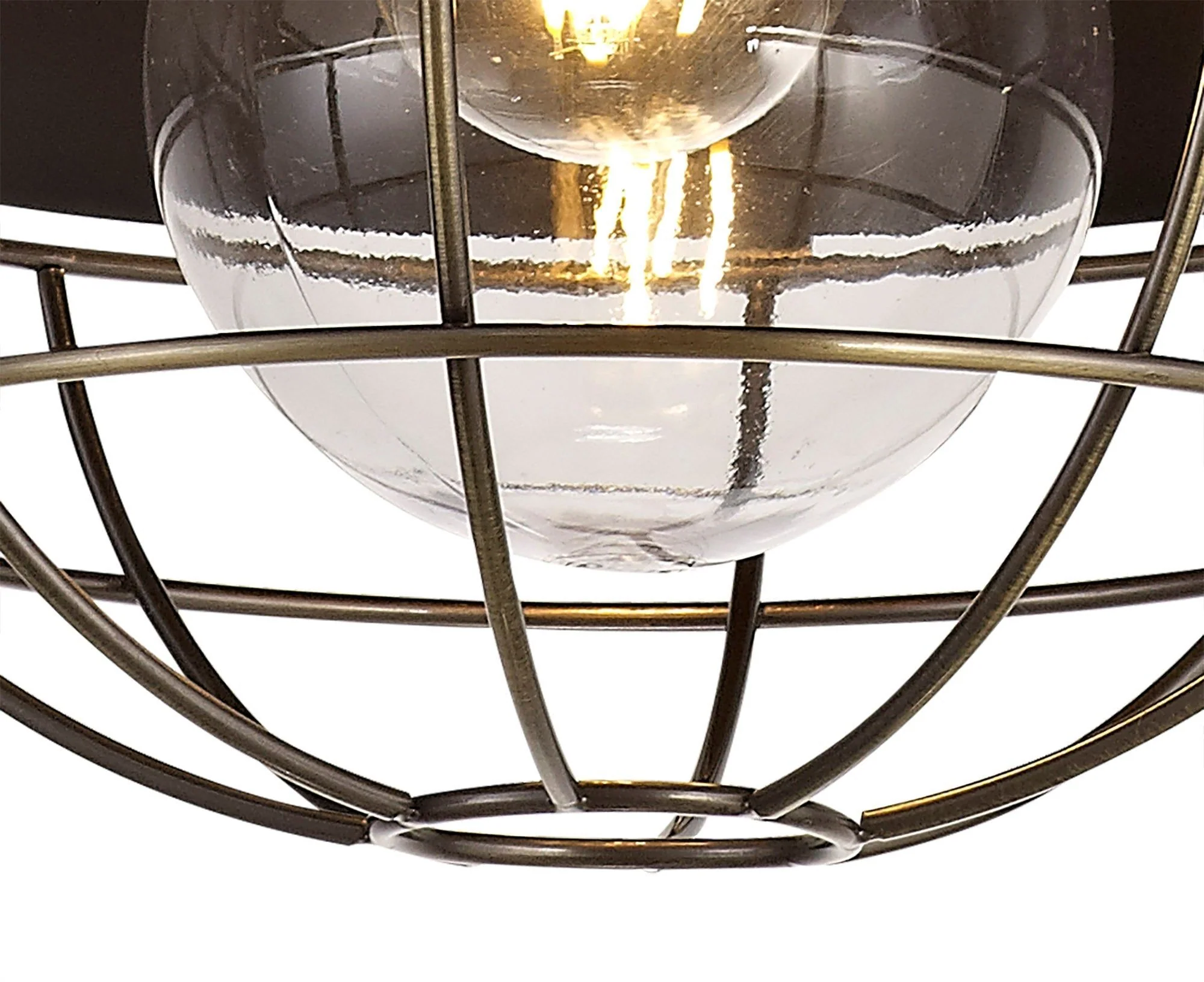 Lekshi Pendant E27, IP65- Matt Black/Antique Brass - Image 7