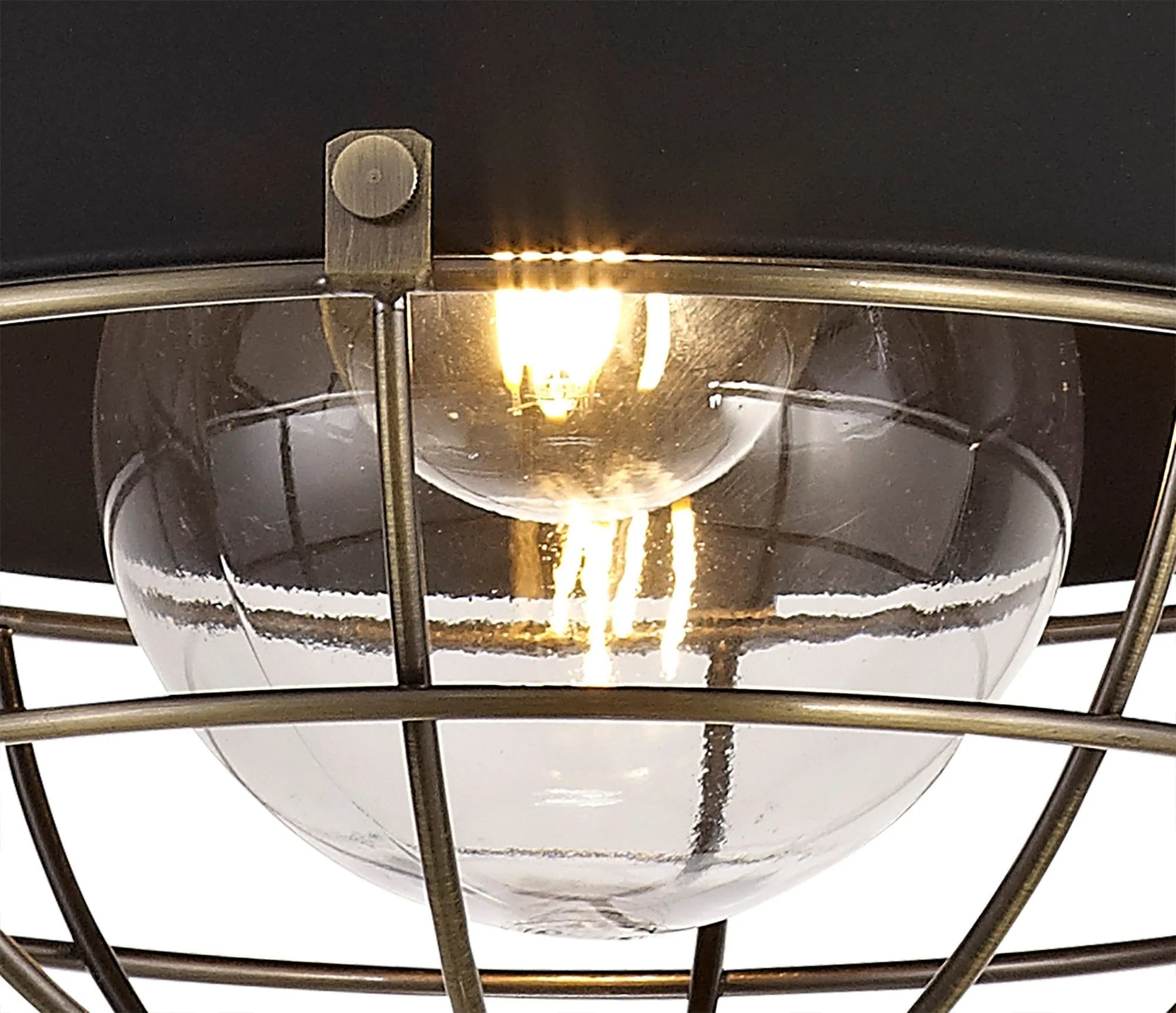 Lekshi Pendant E27, IP65- Matt Black/Antique Brass - Image 8
