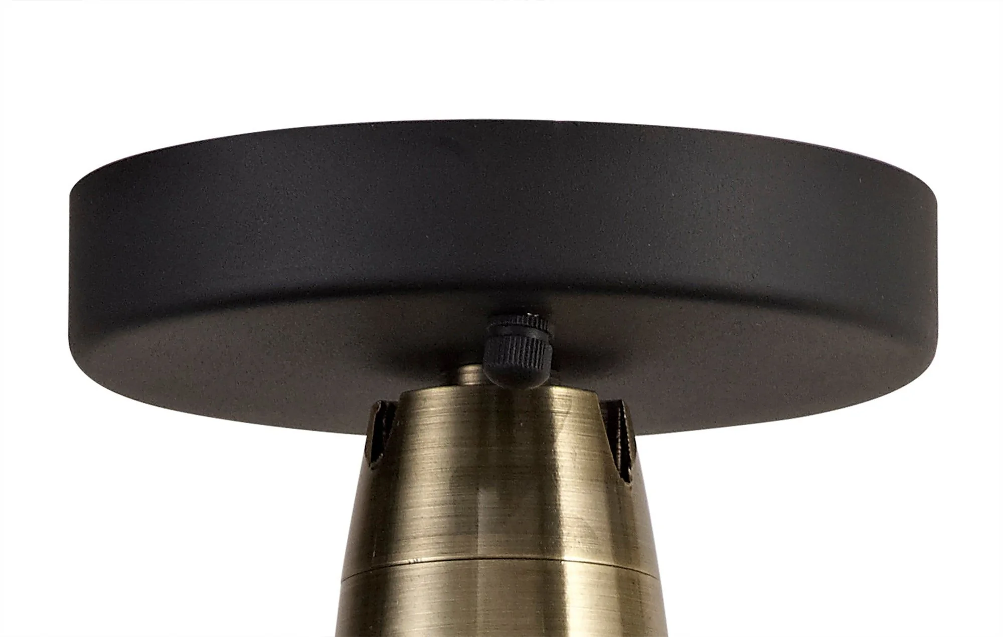 Lekshi Semi-Flush Ceiling, 1 Light E27, IP65, Matt Black/Antique Brass, 2yrs Warranty - Image 5