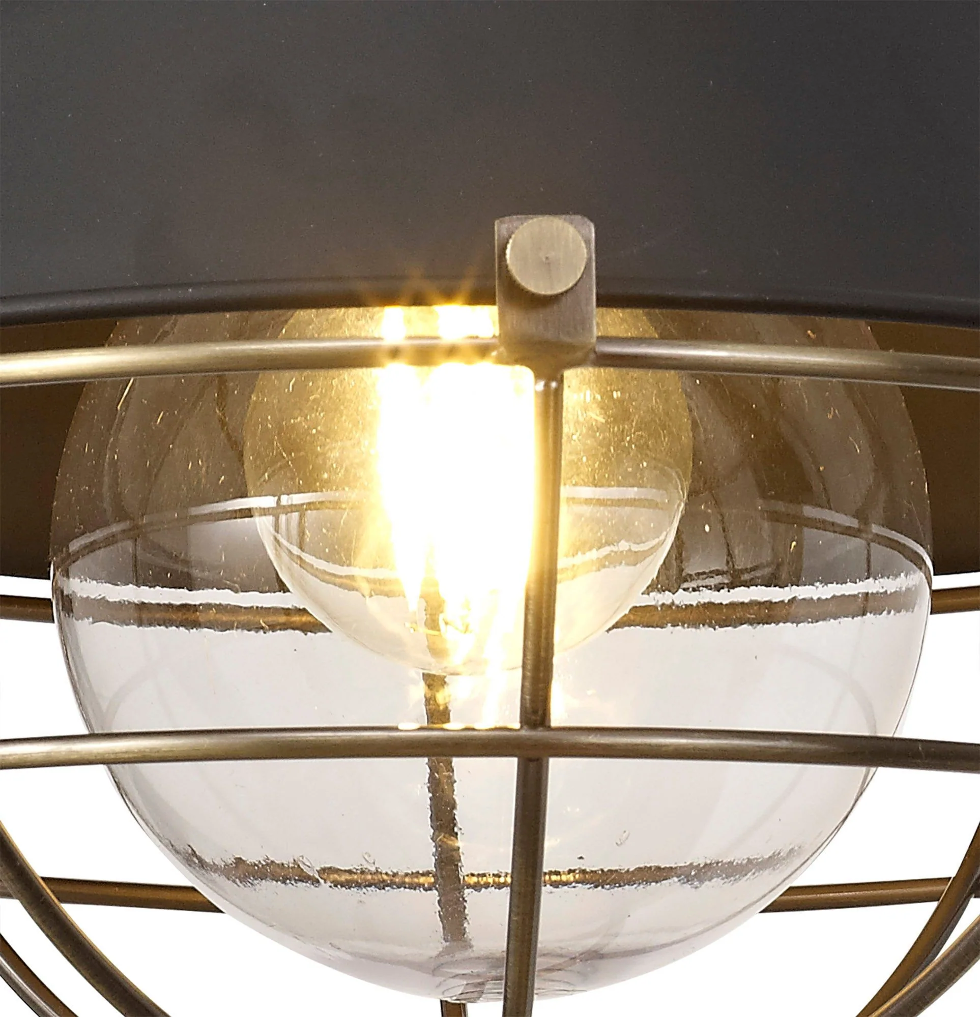 Lekshi Wall Lamp, 1 Light E27, IP65, Matt Black/Antique Brass, 2yrs Warranty - Image 5