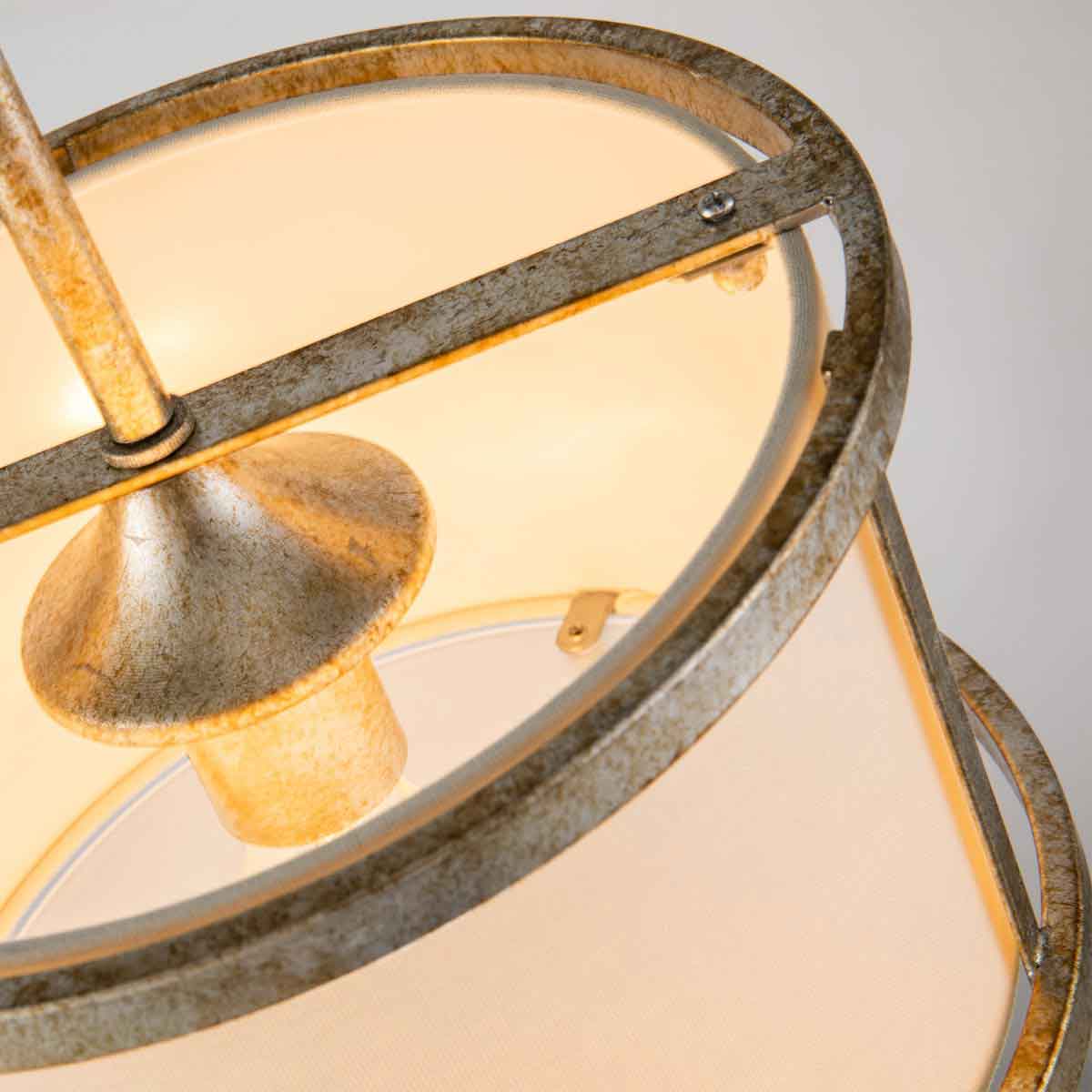 Lemuria 1 Light Duo-Mount Mini Pendant - Distressed Gold, Ivory Shade - Image 2