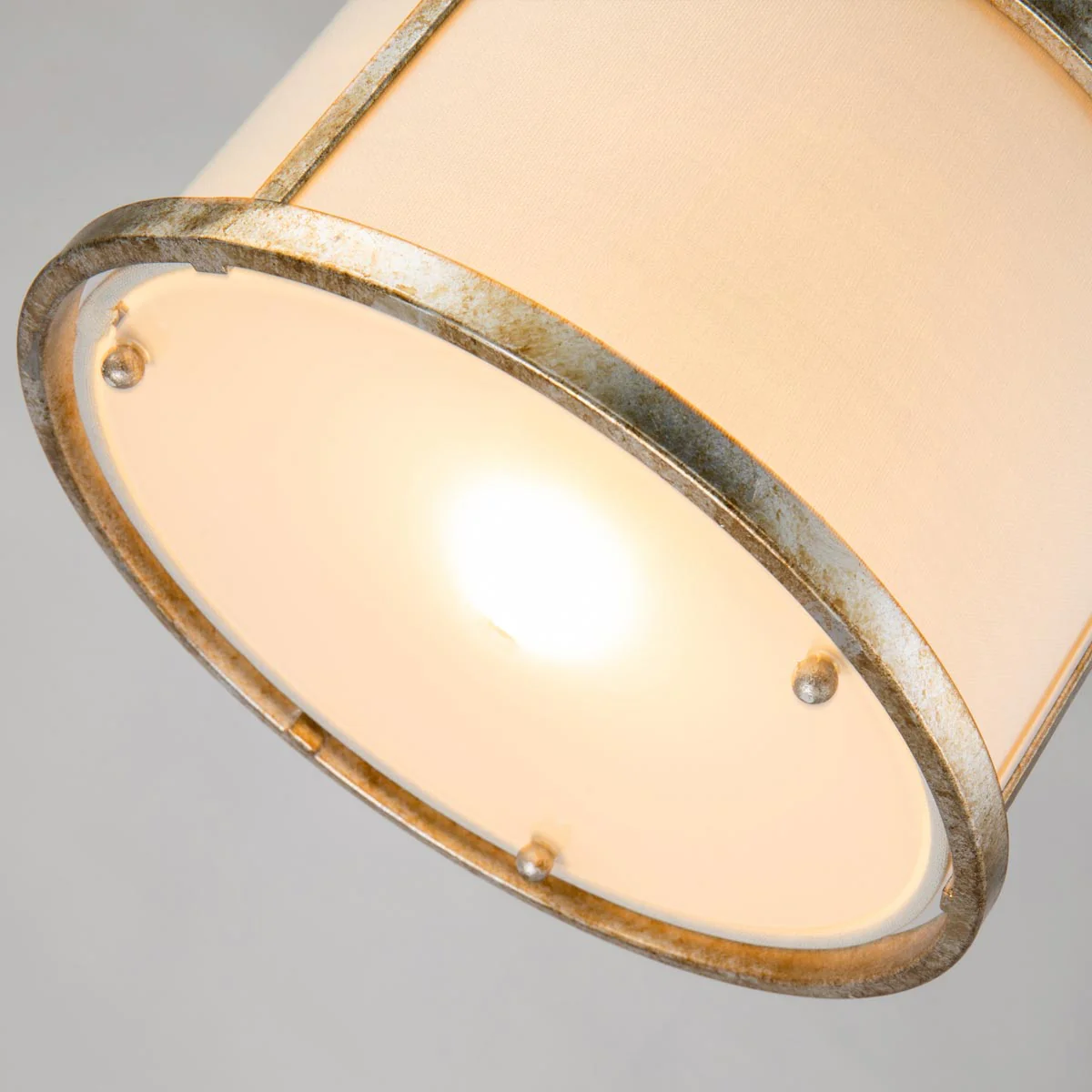 Lemuria 1 Light Duo-Mount Mini Pendant - Distressed Gold, Ivory Shade - Image 4
