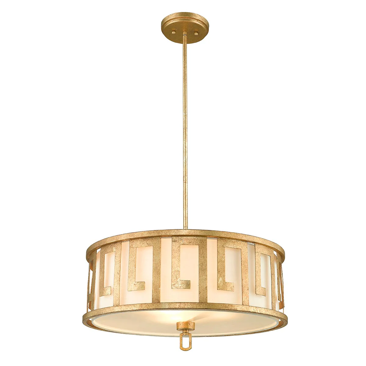 Lemuria 2/3Lt Pendant - Distressed Gold, Ivory Shade - Image 2