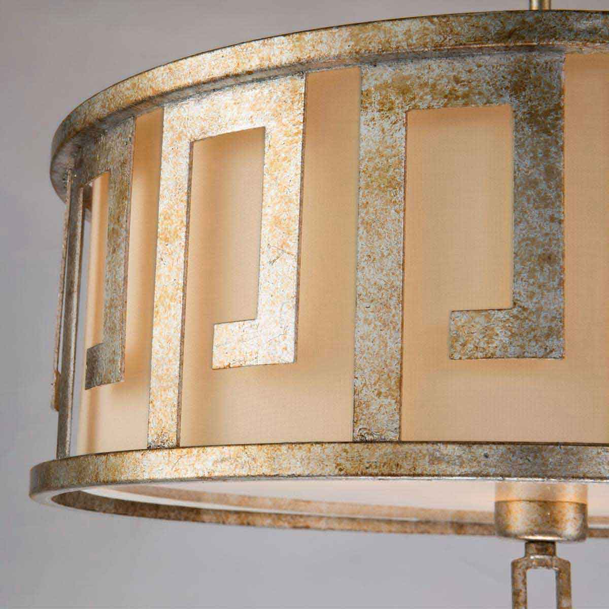 Lemuria 2/3Lt Pendant - Distressed Gold, Ivory Shade - Image 6