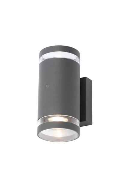 Lens 1Lt/2Lt  GU10 Up or Down Wall Light w/Photocell Anthracite - Image 4