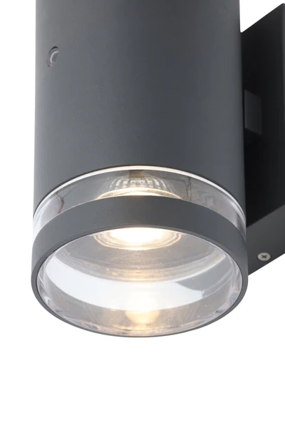 Lens 1Lt/2Lt  GU10 Up or Down Wall Light w/Photocell Anthracite - Image 5