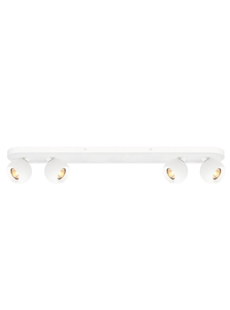 Lens 3/4lt Bar Spotlight - Matt White/Black & Brass - Image 2