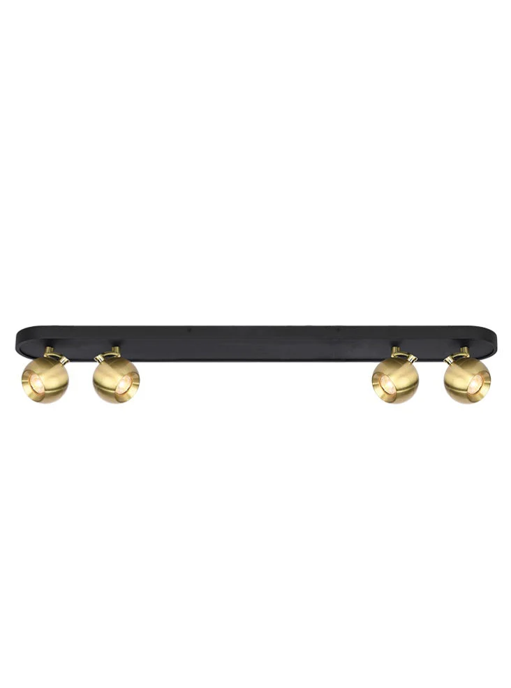 Lens 3/4lt Bar Spotlight - Matt White/Black & Brass - Image 4