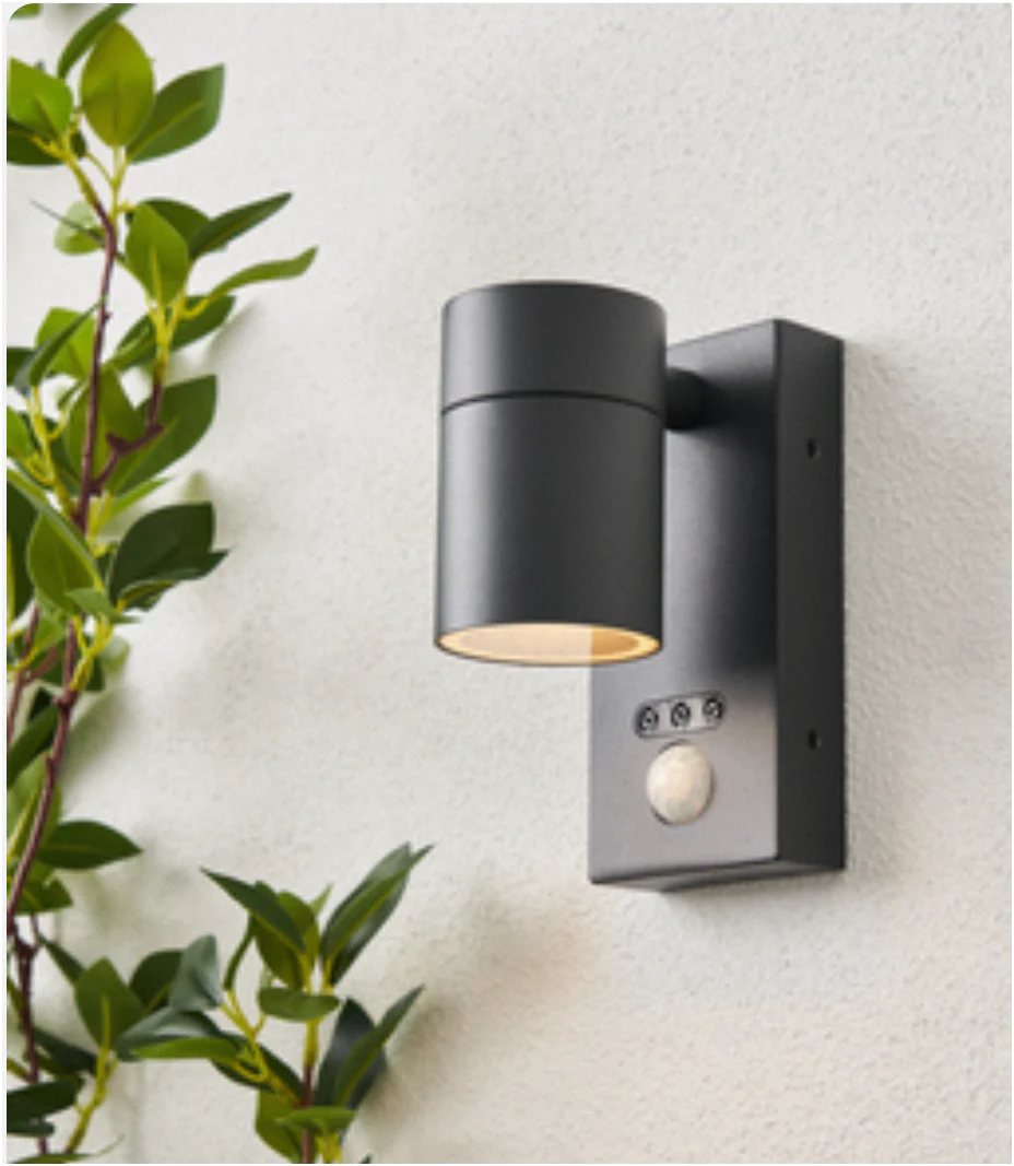 Leto Up or Down Wall Light with PIR Sensor- Black/ Anthracite Finish - Image 4