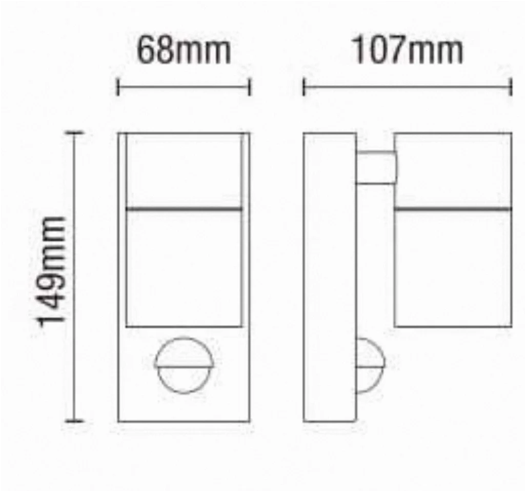 Leto Up or Down Wall Light with PIR Sensor- Black/ Anthracite Finish - Image 5