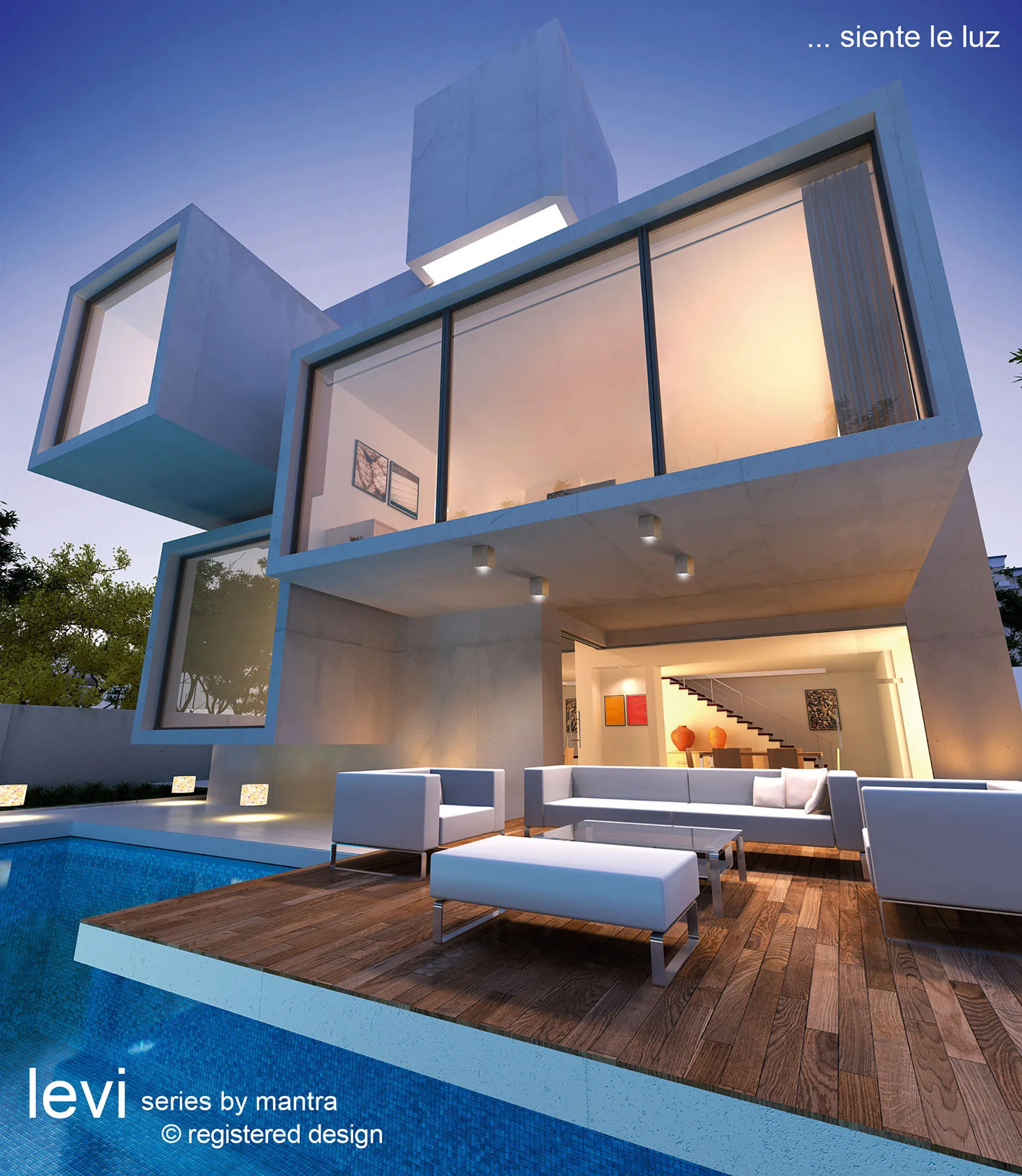 Levi 9cm Round/ Rectangle Spotlight- White/ Grey Concrete Finishes - Image 13