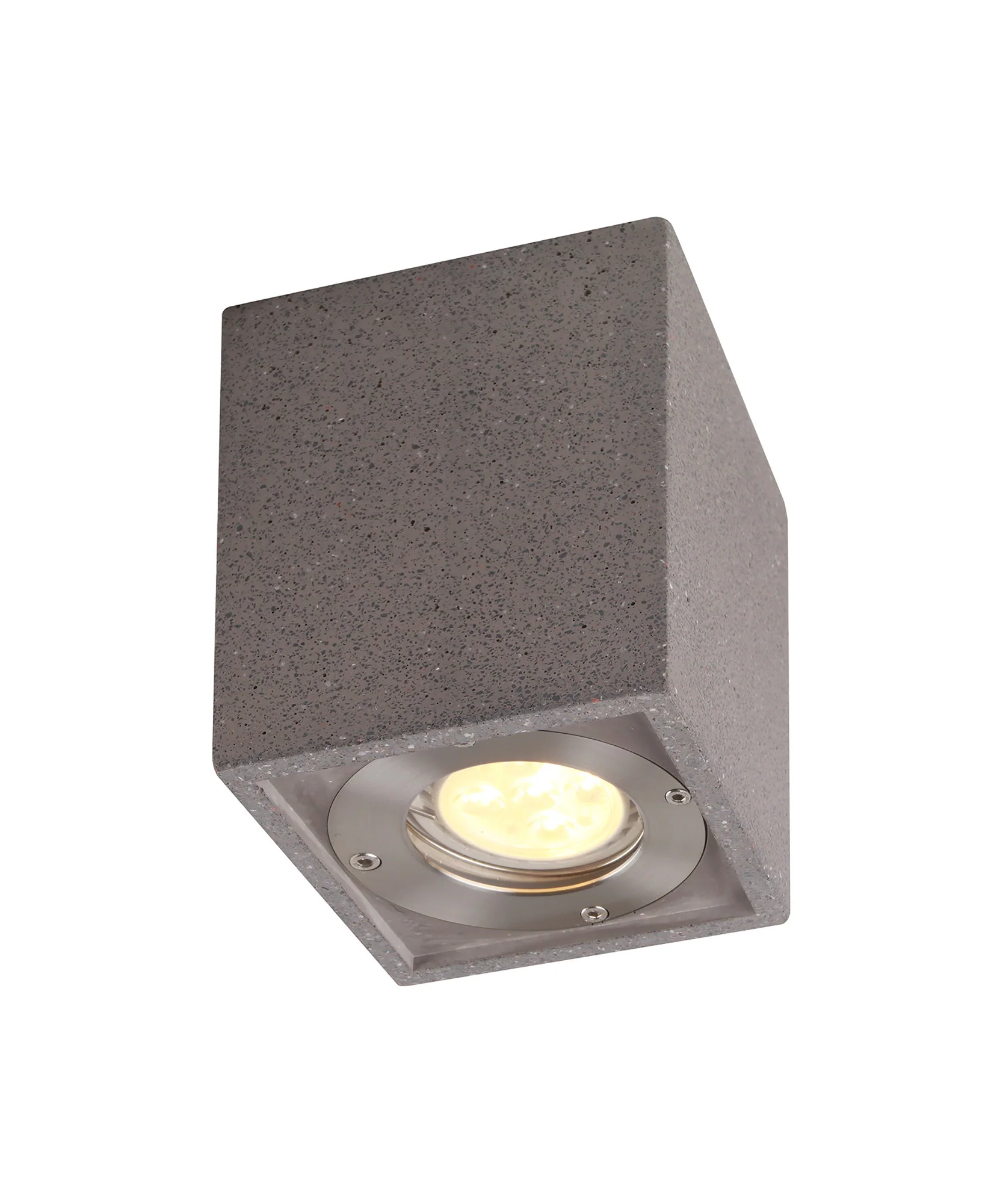 Levi 9cm Round/ Rectangle Spotlight- White/ Grey Concrete Finishes - Image 2
