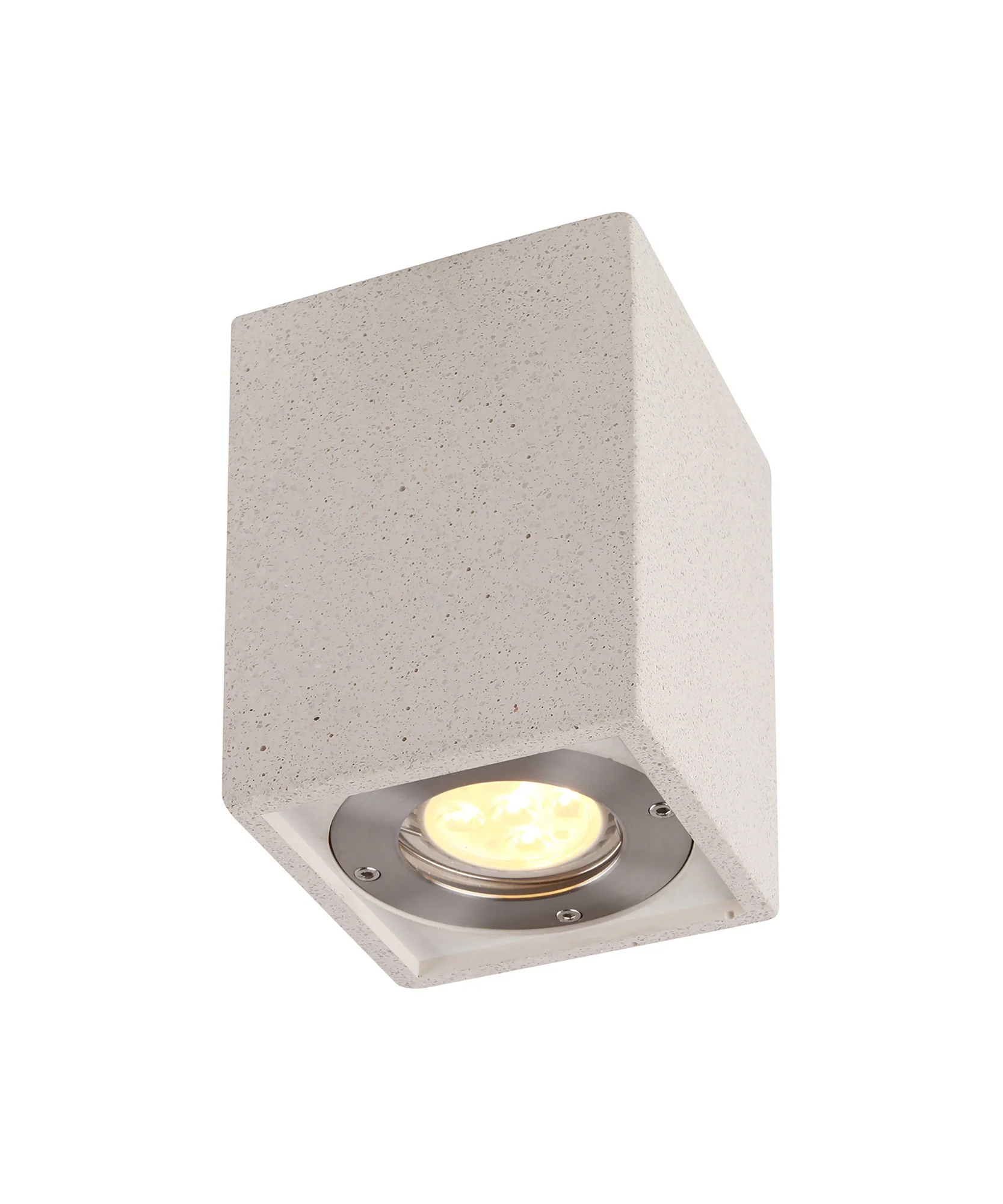 Levi 9cm Round/ Rectangle Spotlight- White/ Grey Concrete Finishes - Image 4