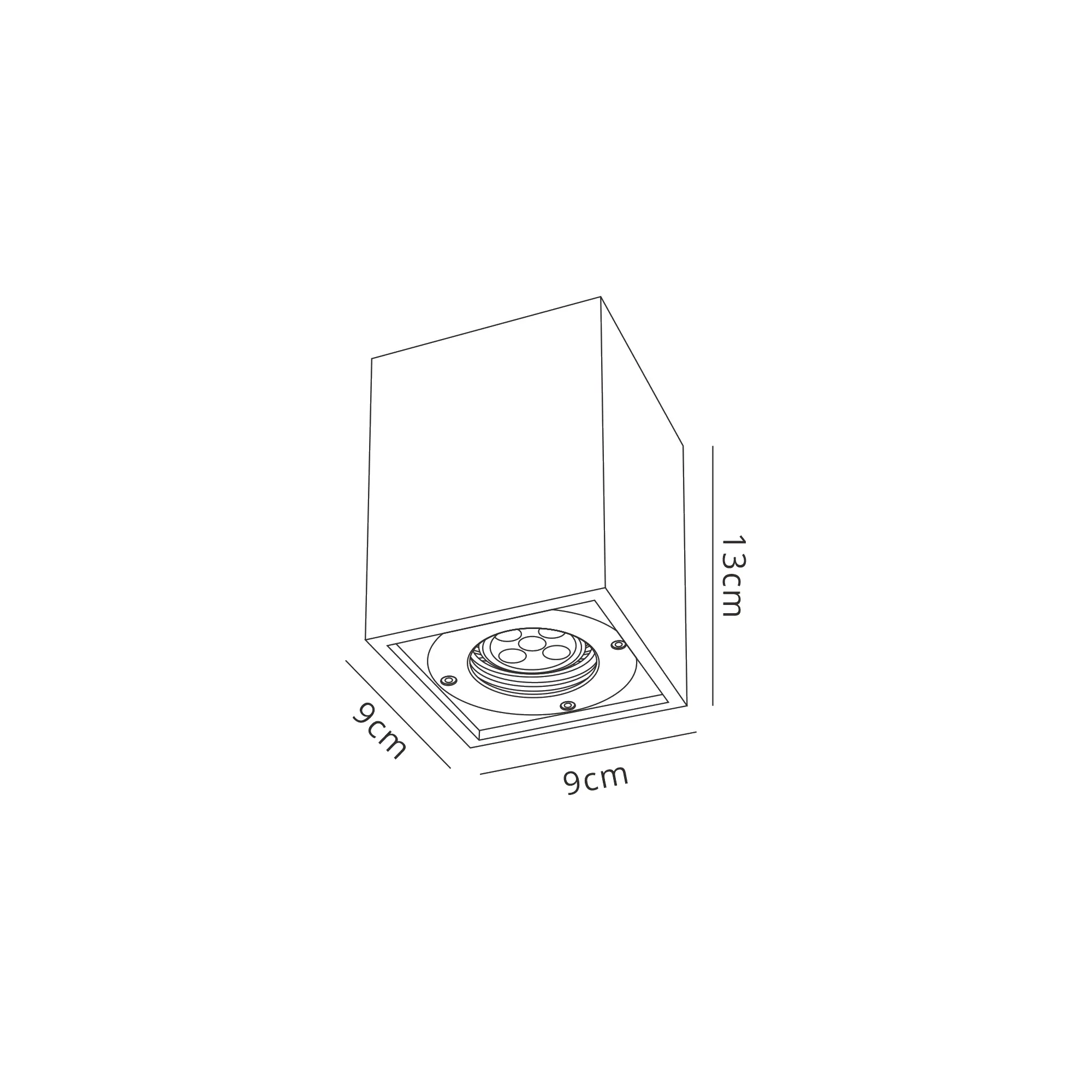 Levi 9cm Round/ Rectangle Spotlight- White/ Grey Concrete Finishes - Image 5