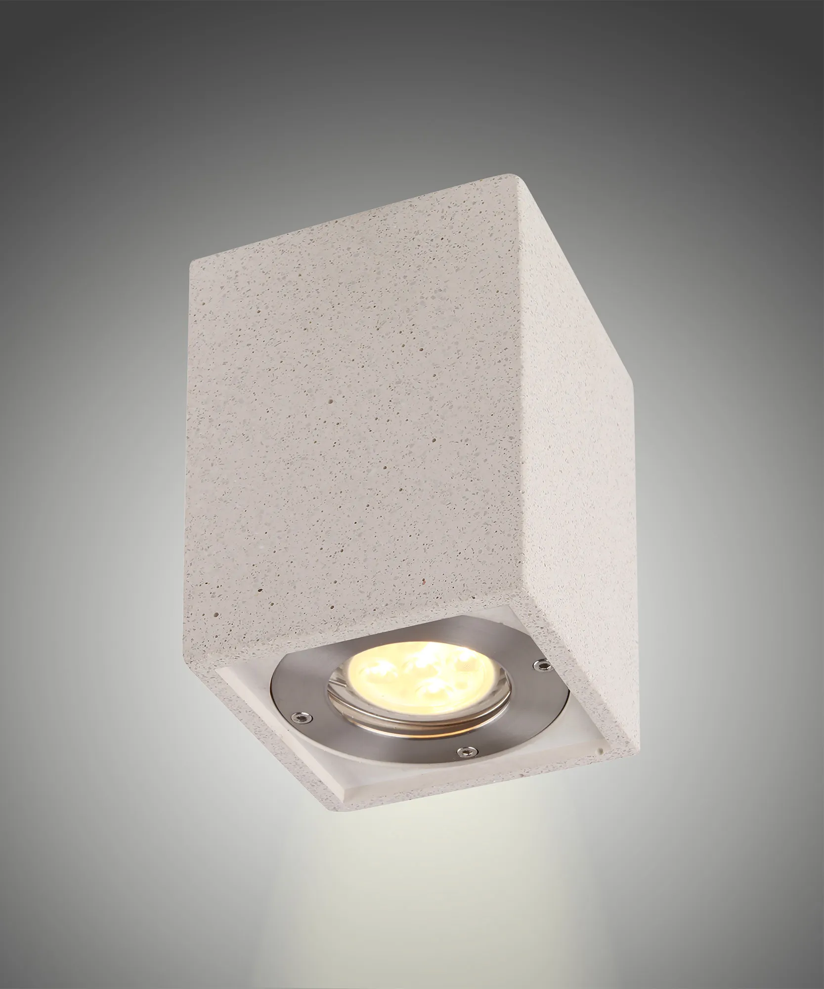Levi 9cm Round/ Rectangle Spotlight- White/ Grey Concrete Finishes - Image 6