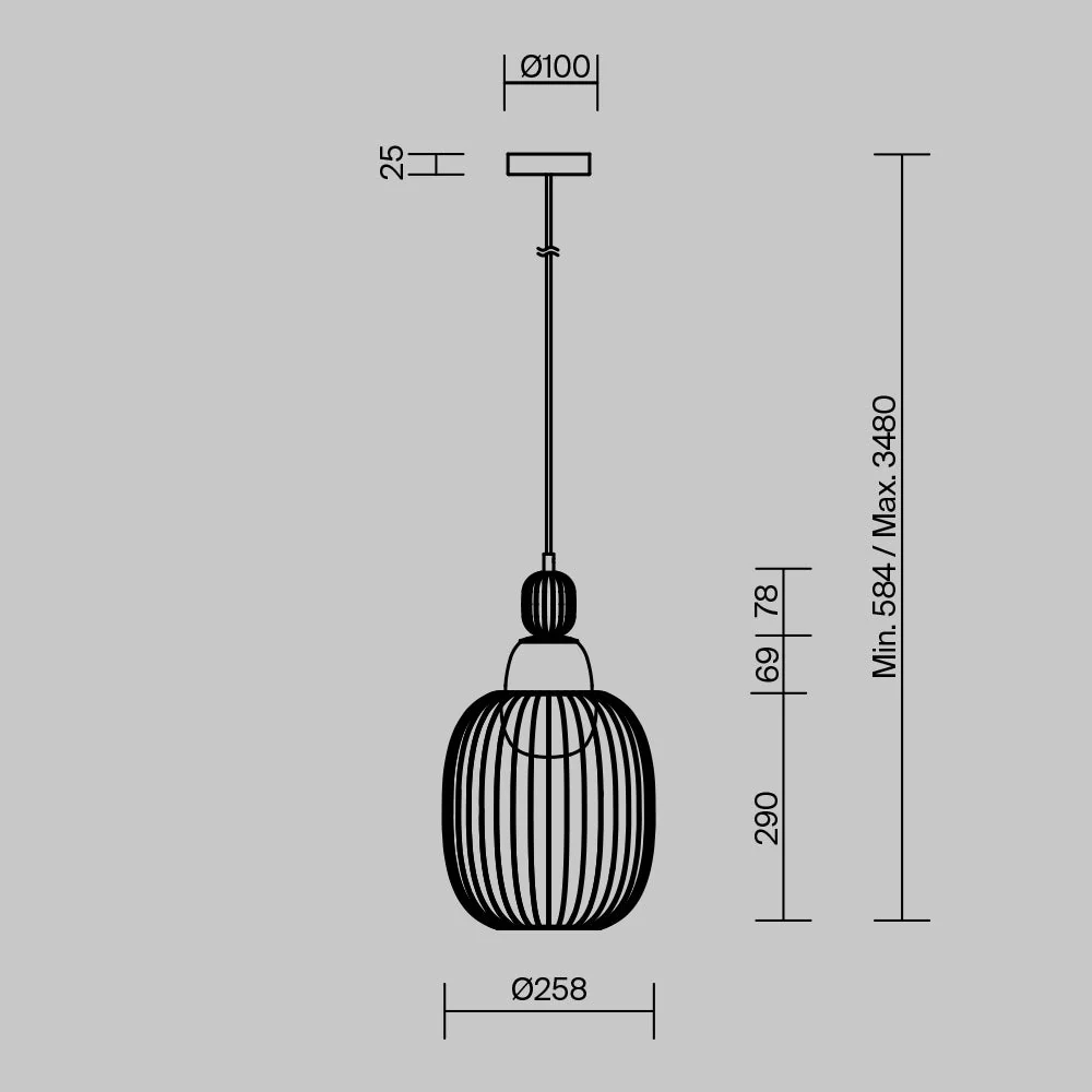 Levitation 1Lt Small/Large Single Pendant - Brass - Image 5