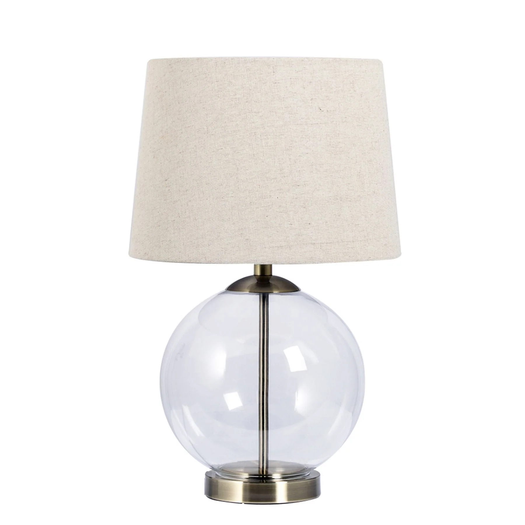 Lewis Antique Brass Table Lamp with Shade - Polished Chrome & Antique Brass - Image 2