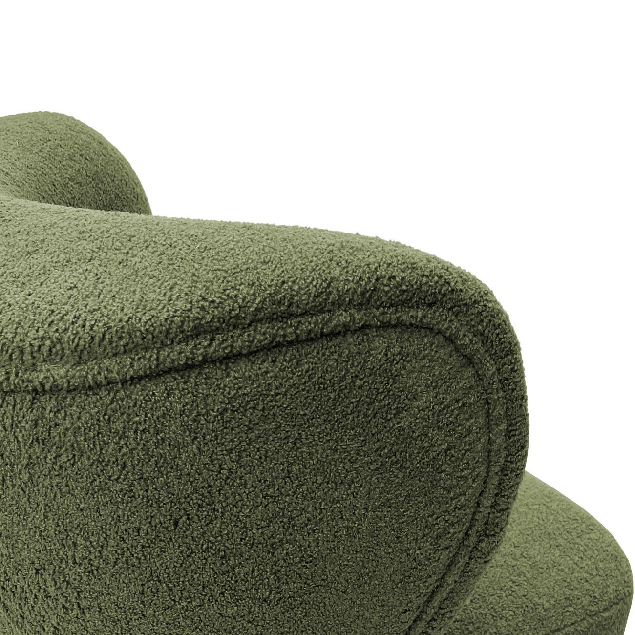 Lewis Wingback Occasional Chair - Cream Boucle/Hunter Green Boucle Finish - Image 10