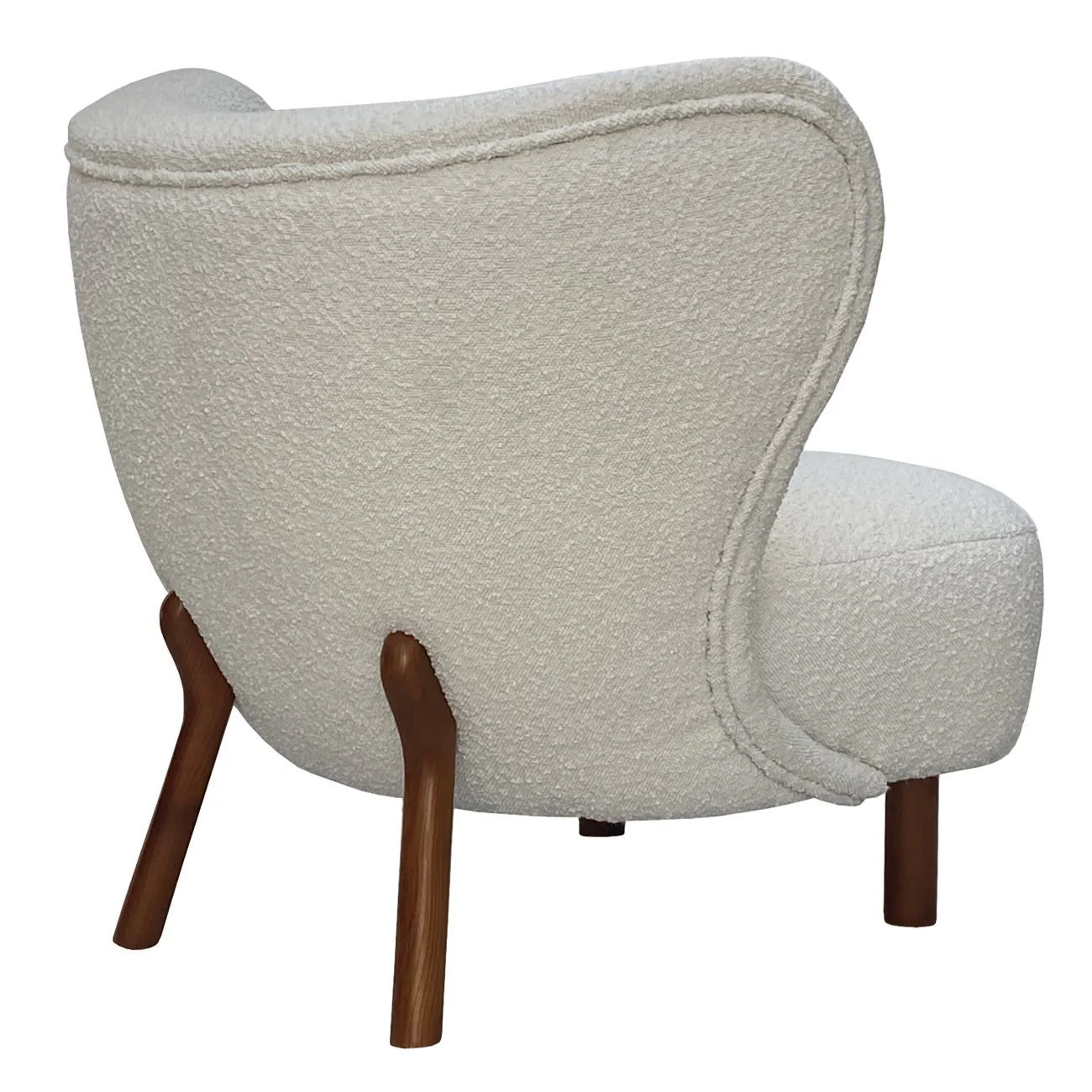 Lewis Wingback Occasional Chair - Cream Boucle/Hunter Green Boucle Finish - Image 3
