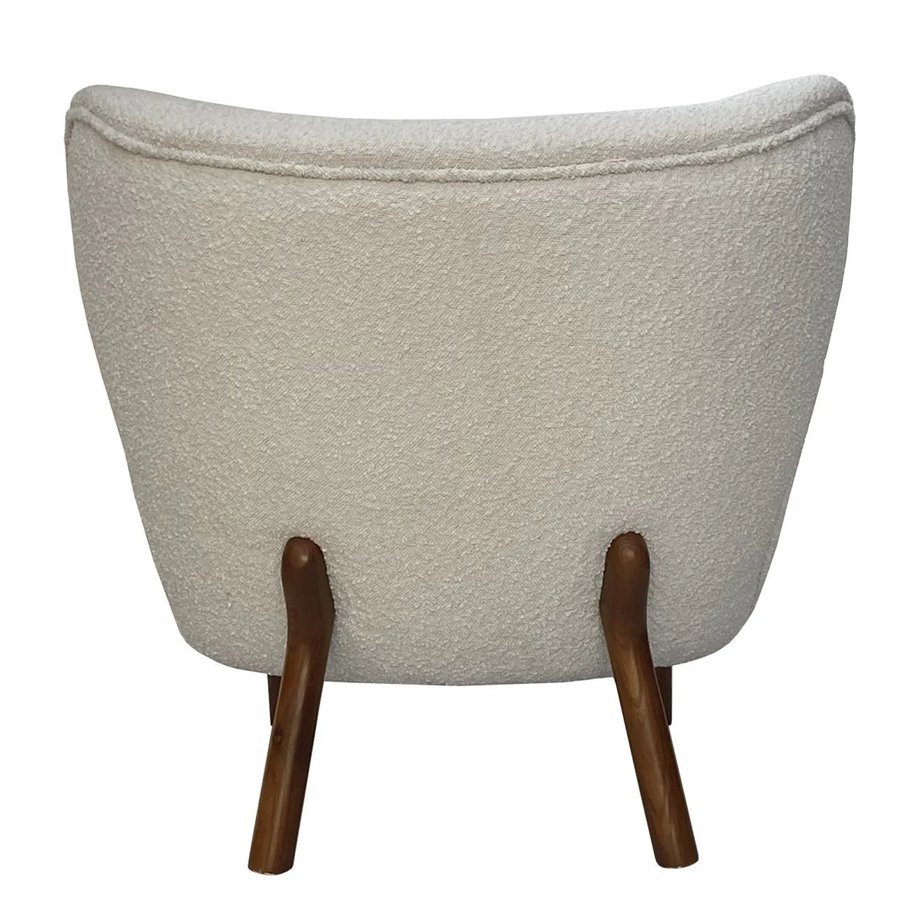 Lewis Wingback Occasional Chair - Cream Boucle/Hunter Green Boucle Finish - Image 4