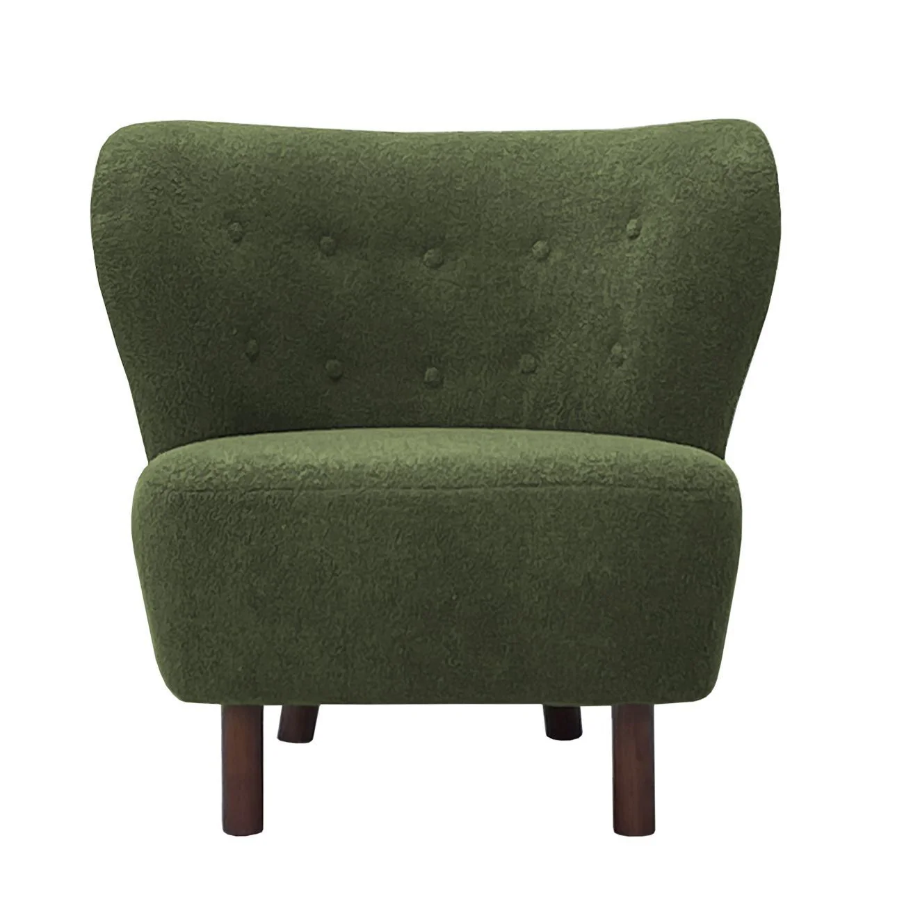 Lewis Wingback Occasional Chair - Cream Boucle/Hunter Green Boucle Finish - Image 6