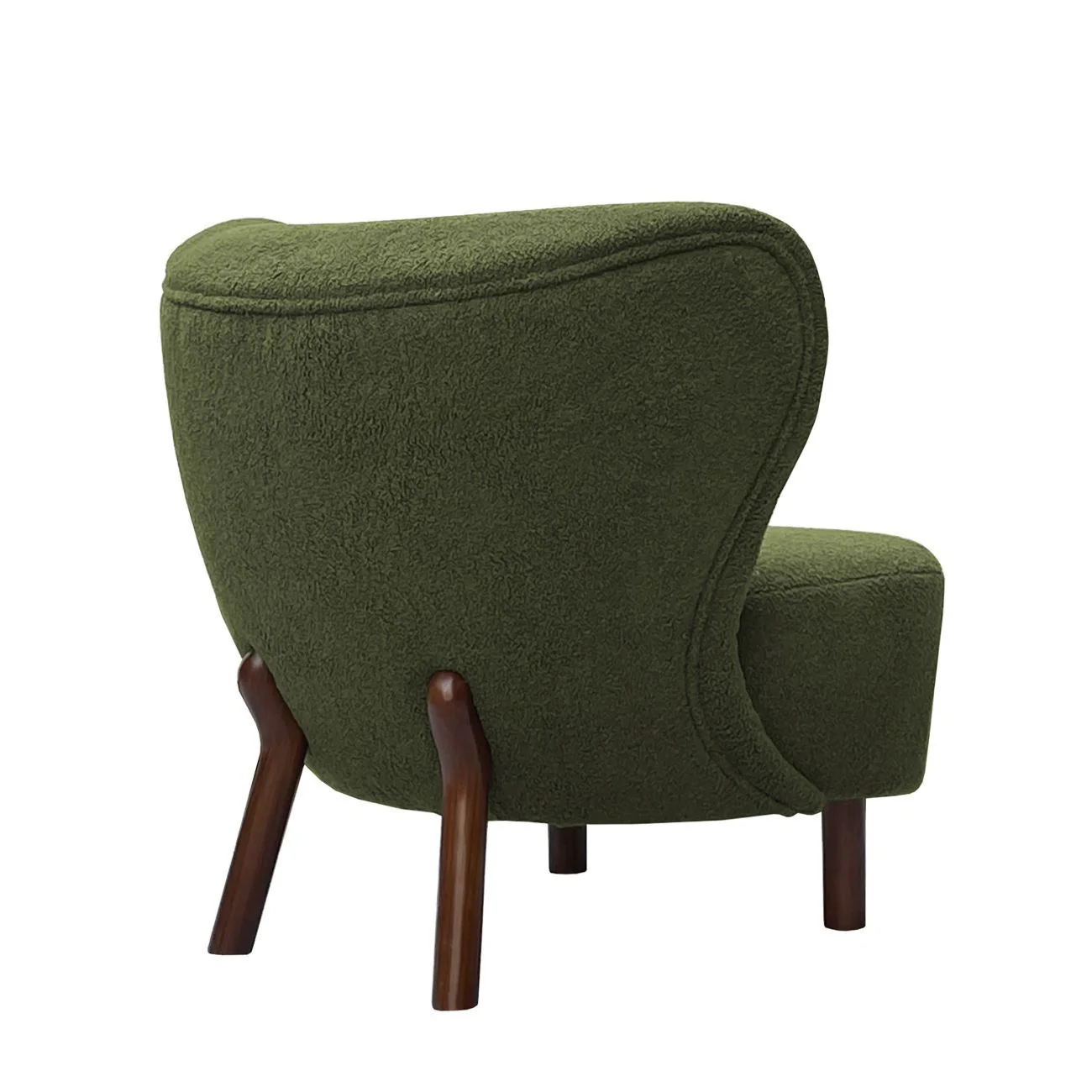 Lewis Wingback Occasional Chair - Cream Boucle/Hunter Green Boucle Finish - Image 8
