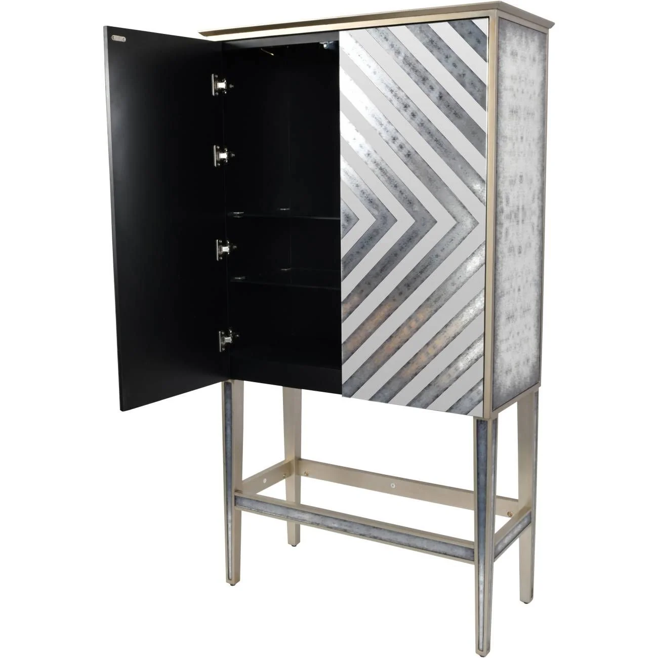 Lexington Antique Mirrored Bar Cabinet - Image 2