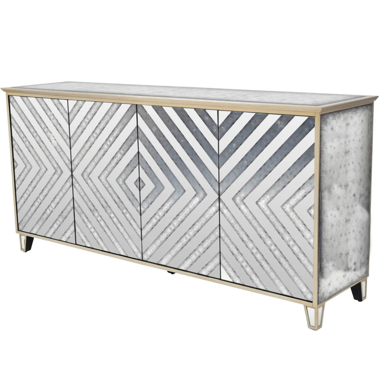 Lexington Four Door Antique Mirrored Sideboard - Image 3