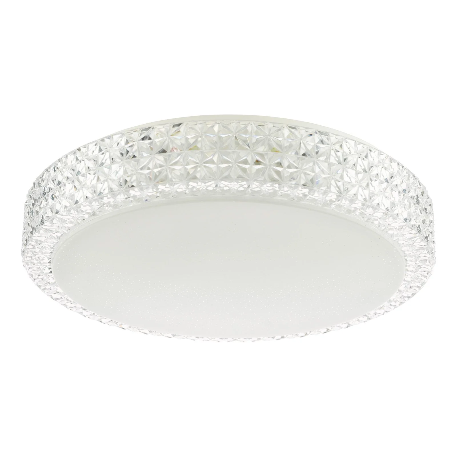 Liana LED Flush Ceiling Light - Clear Faceted Plastic - Image 2