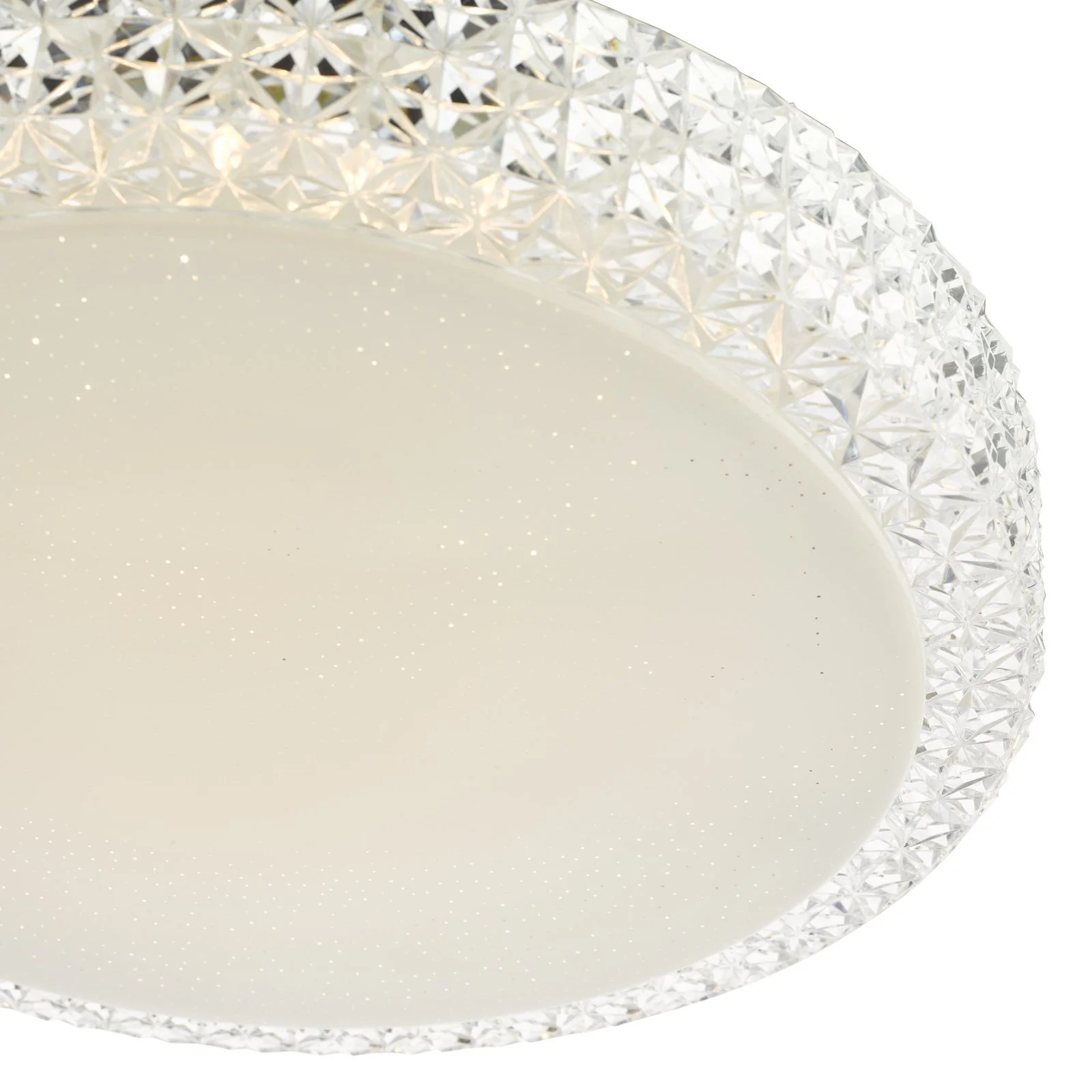 Liana LED Flush Ceiling Light - Clear Faceted Plastic - Image 3
