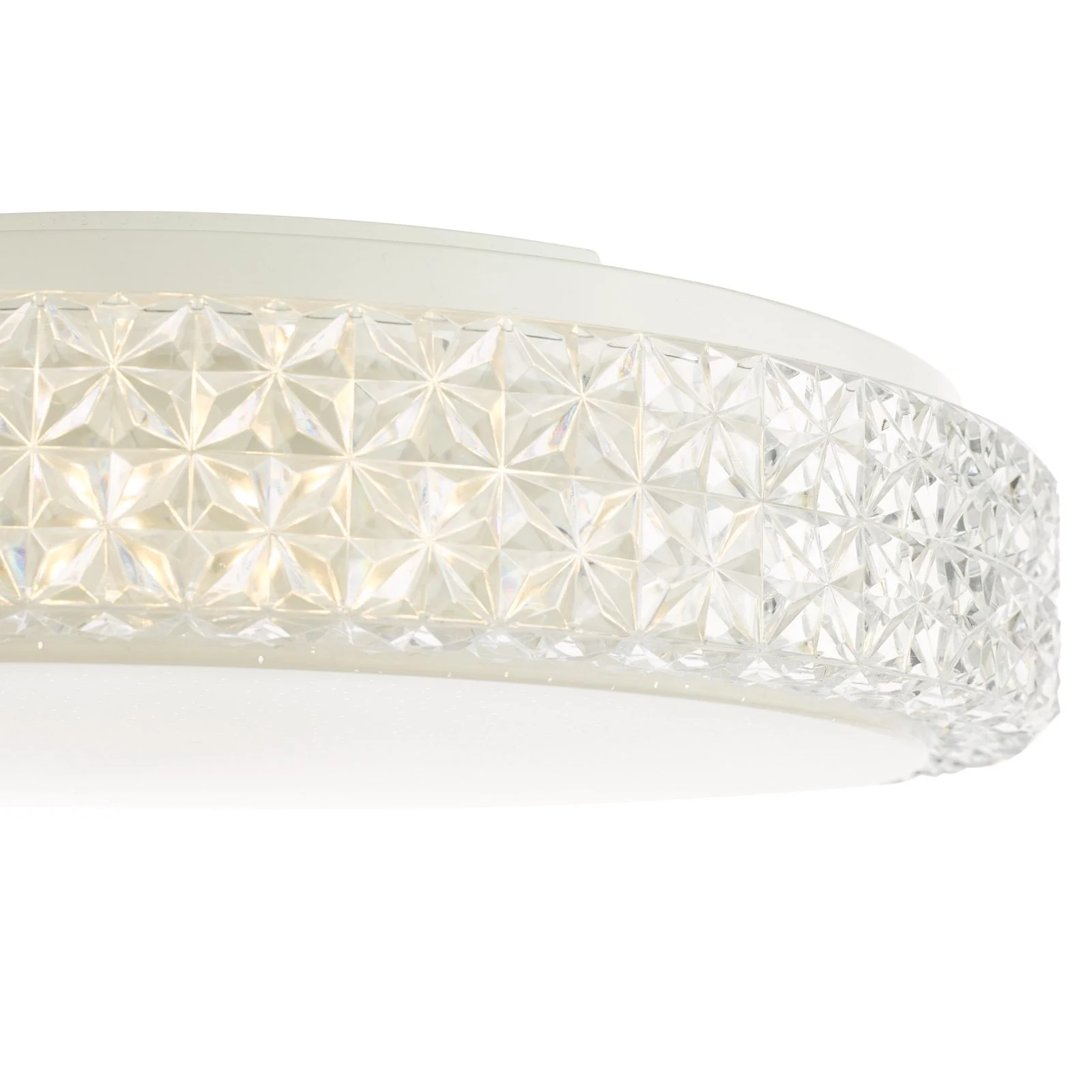 Liana LED Flush Ceiling Light - Clear Faceted Plastic - Image 4